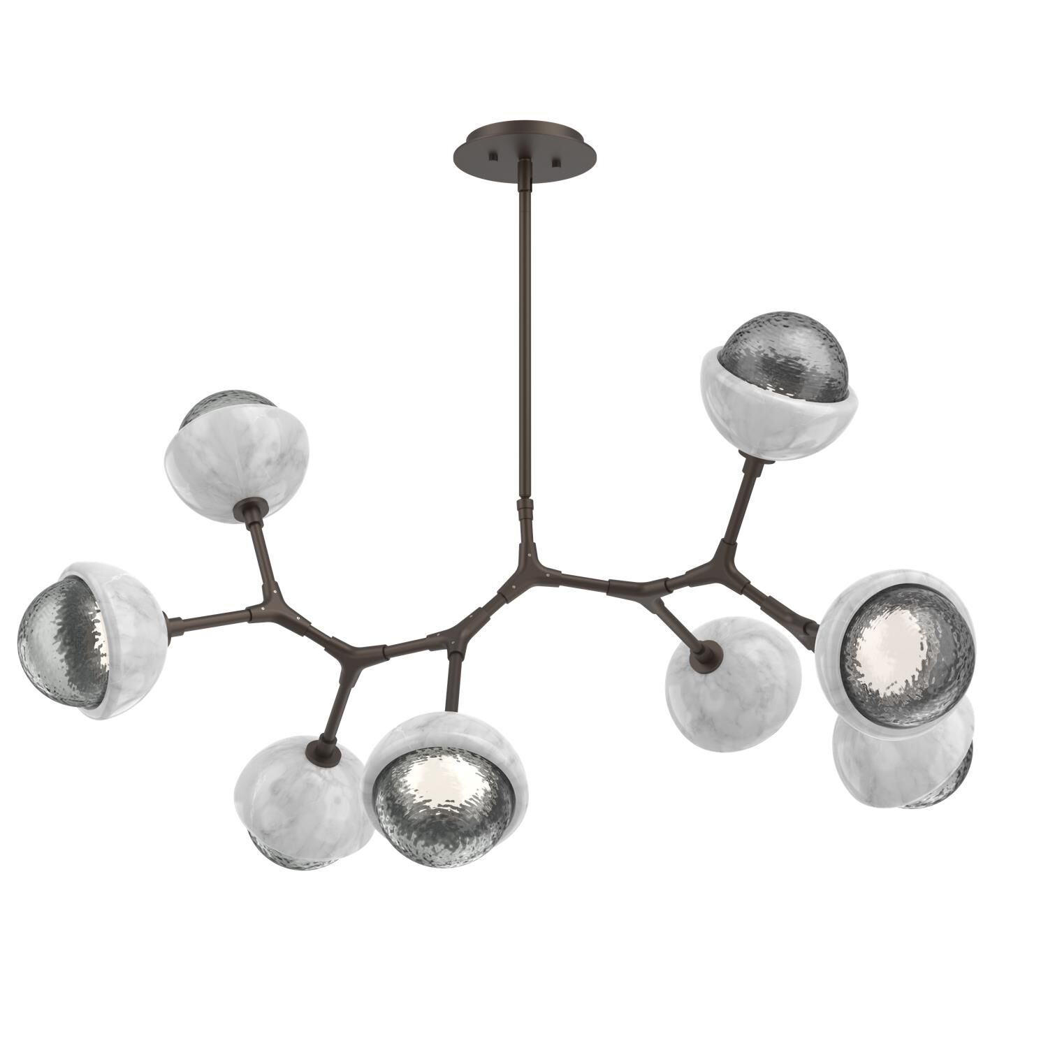Shown in Flat Bronze finish and Smoke glass and White Marble accent