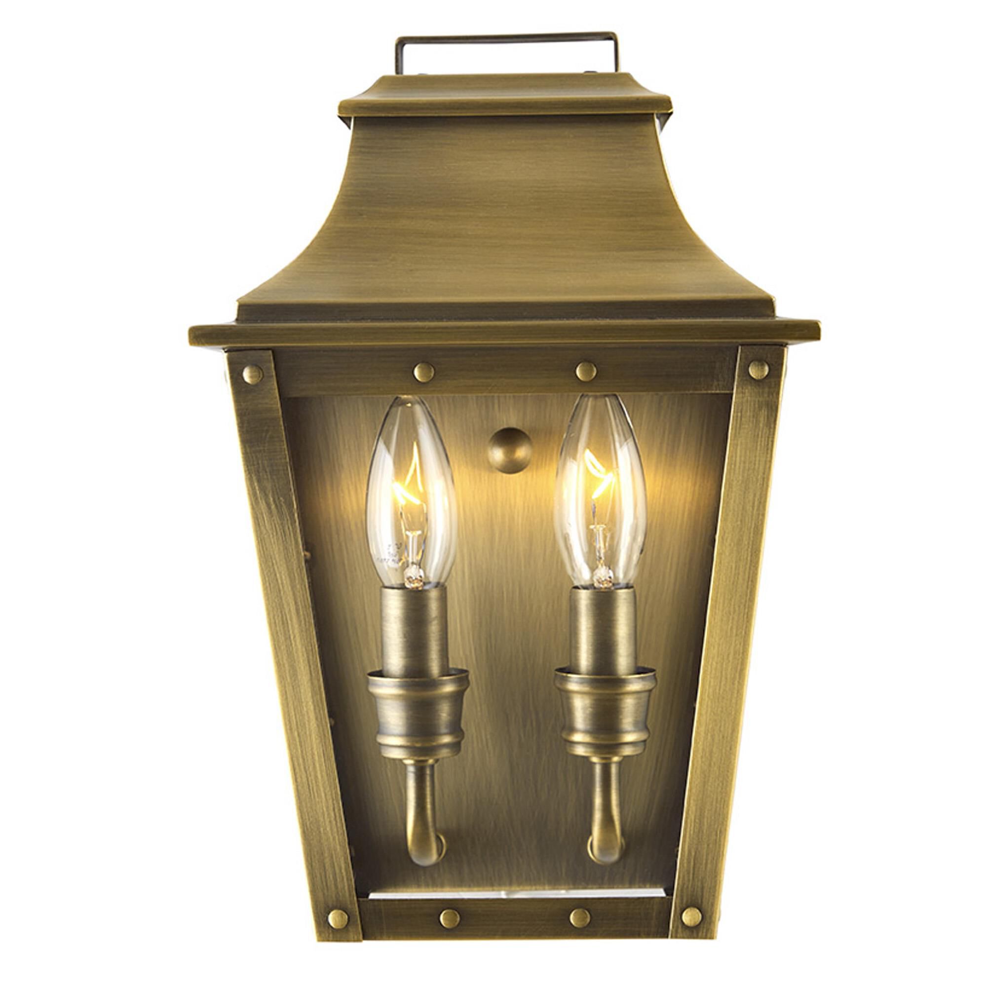 Shown in Aged Brass finish and Clear Beveled glass