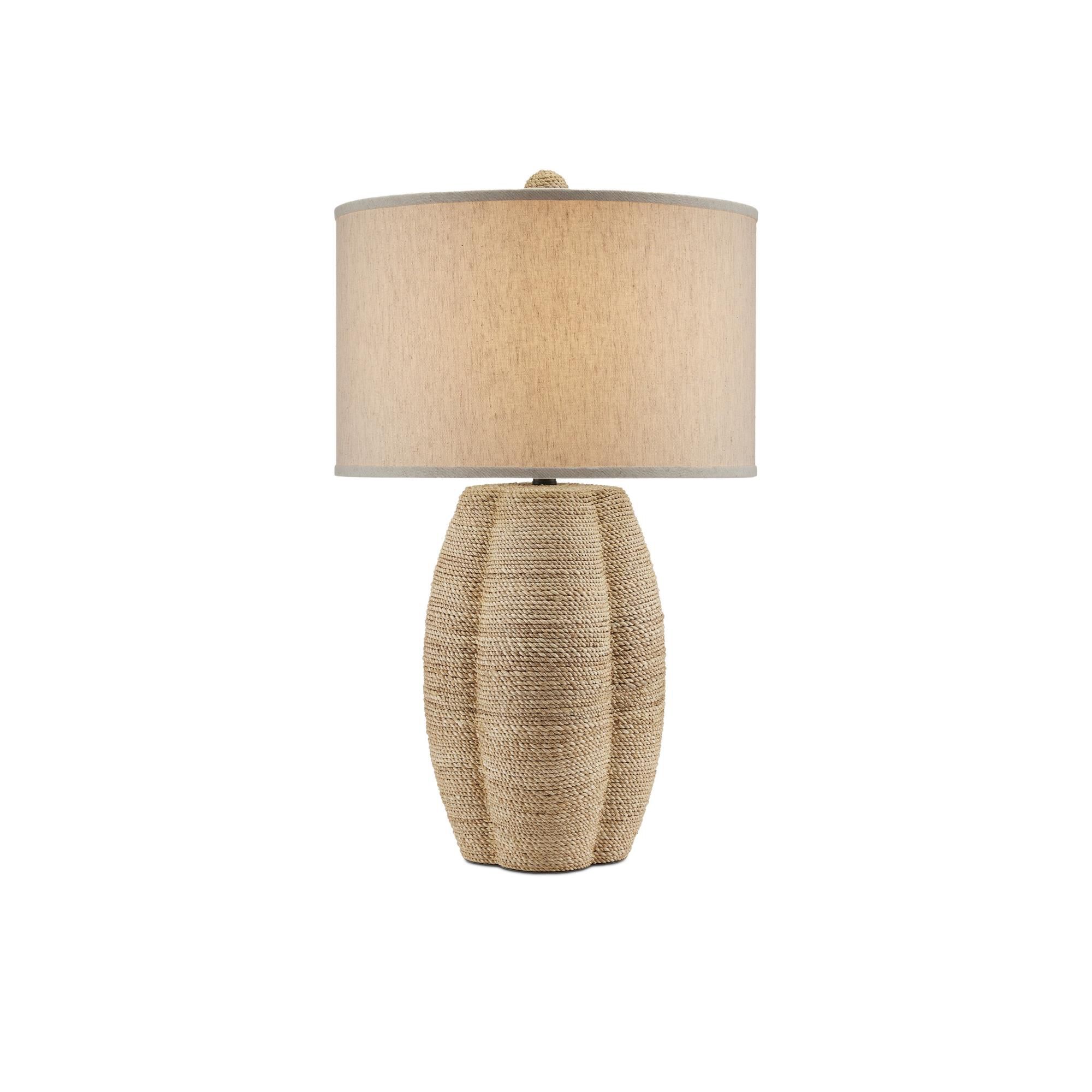 Shown in Satin Black/Natural Abaca Rope finish and Natural Linen shade