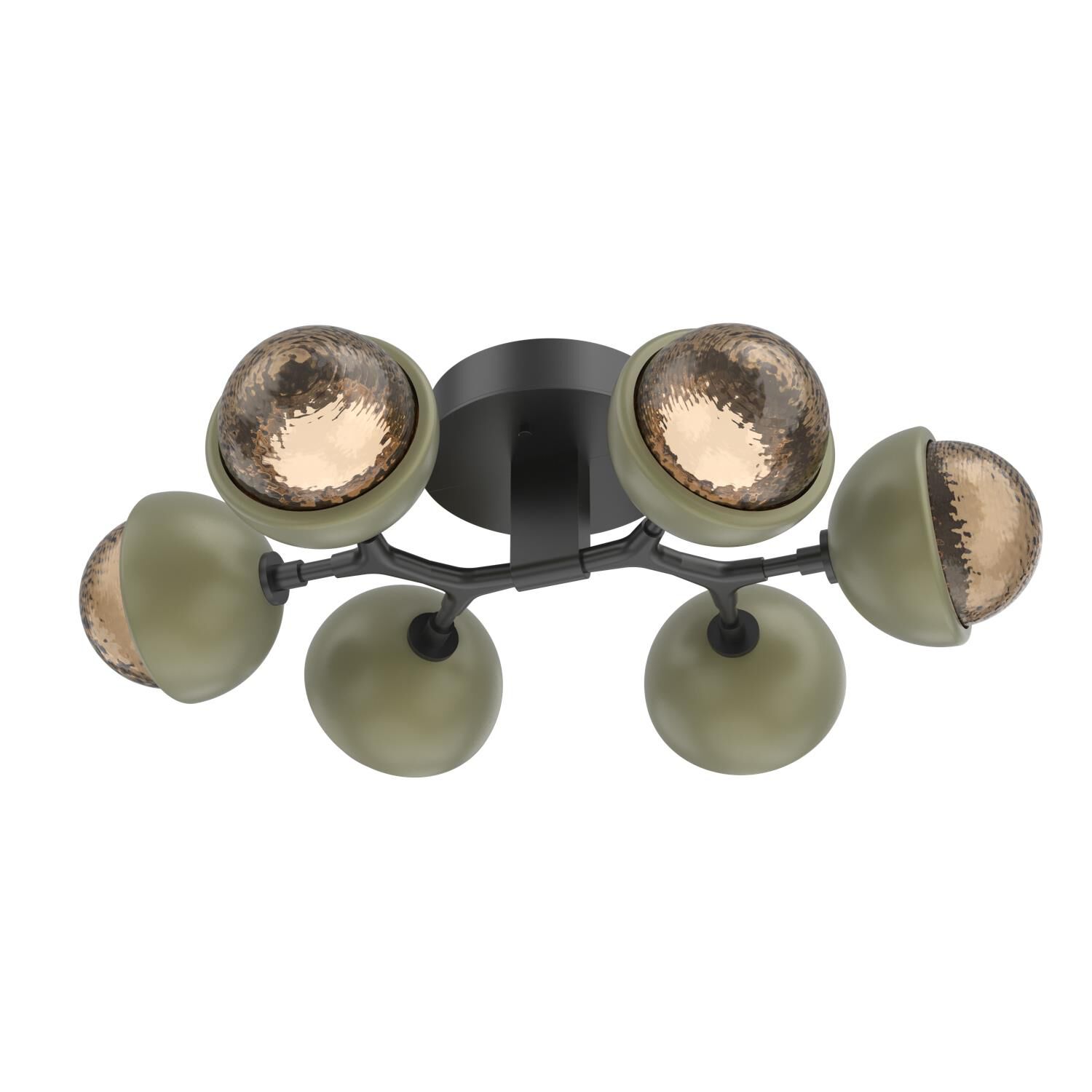 Shown in Matte Black finish and Bronze glass and Sage Green accent