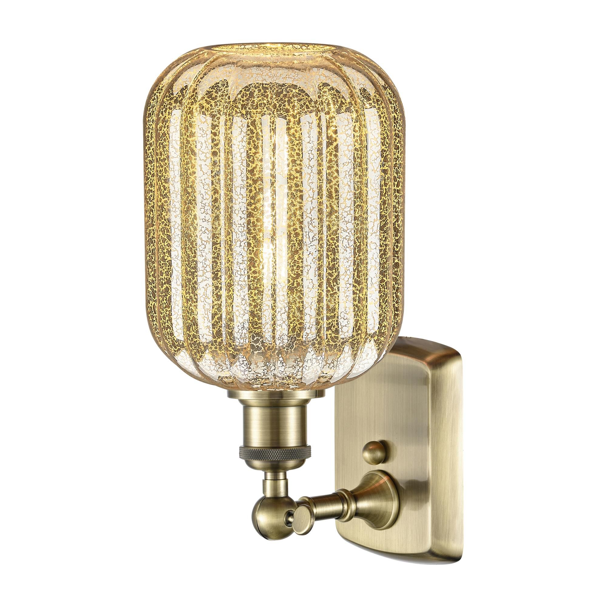 Shown in Antique Brass finish and Mercury glass