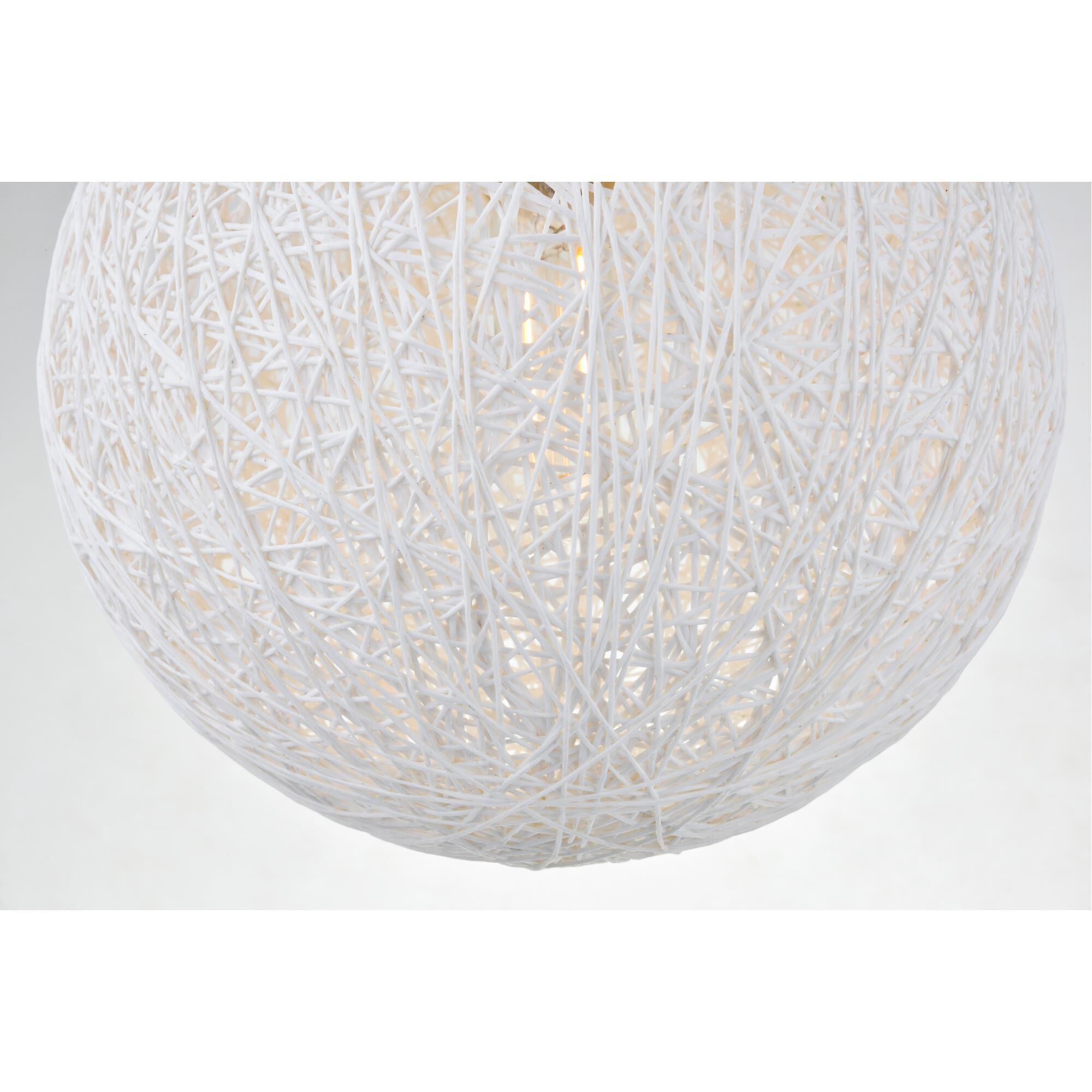 Shown in Chrome And White finish and White Paper String shade