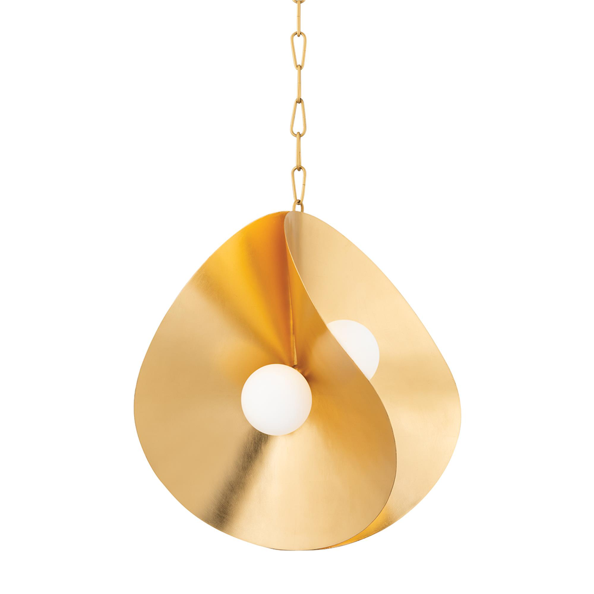 Shown in Gold Leaf finish and Opal Matte glass