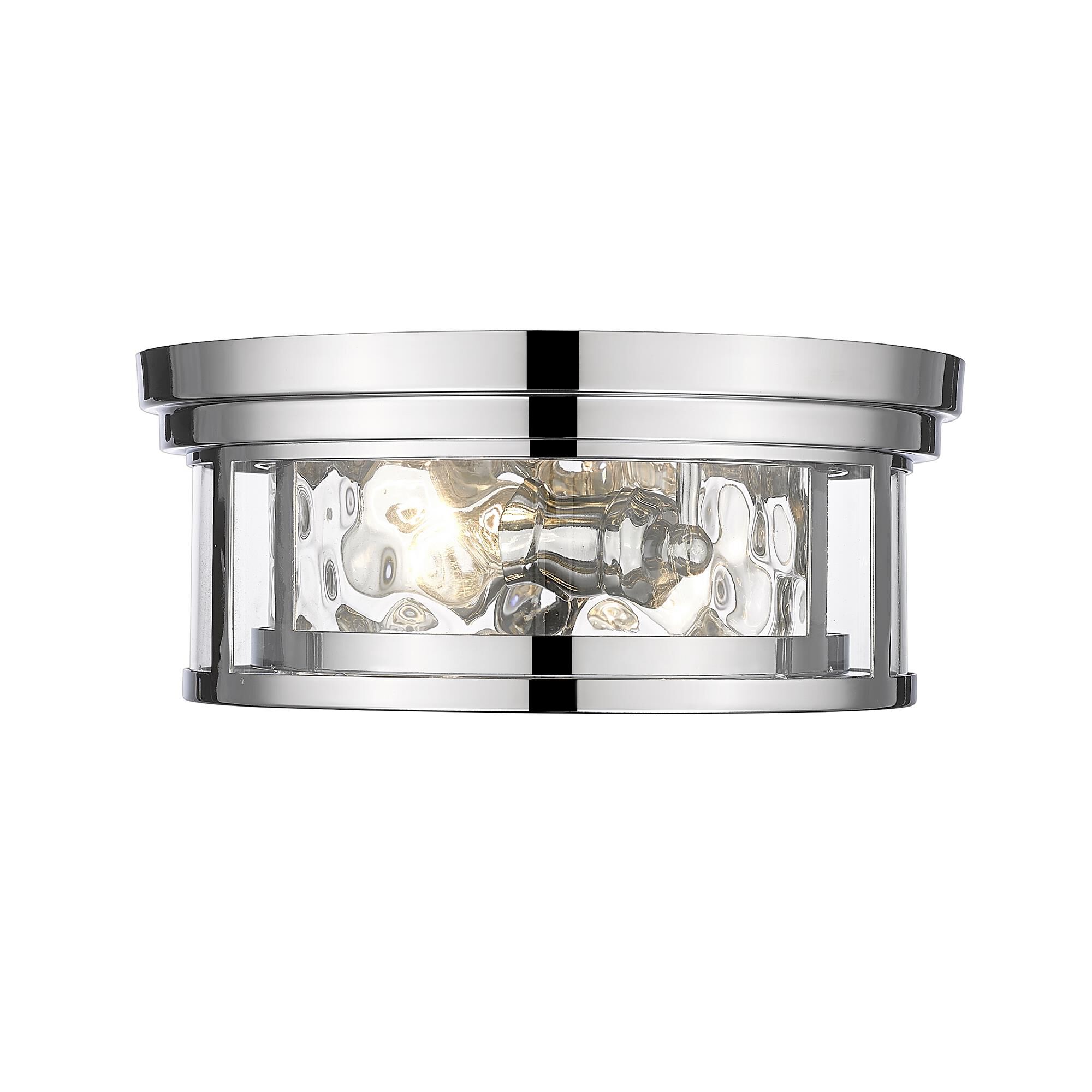 Shown in Polished Nickel finish and Glass shade
