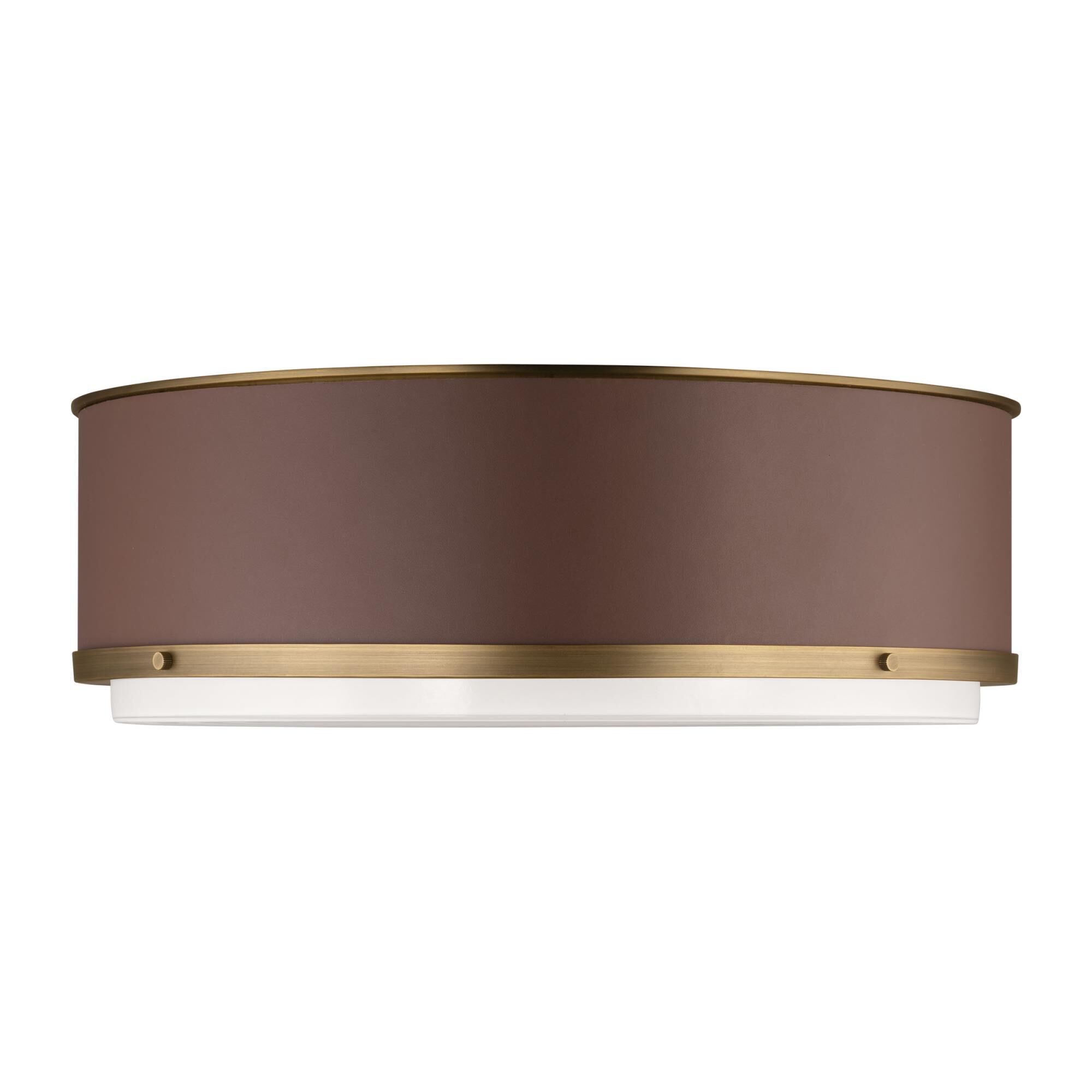 Shown in Time Worn Brass finish and Silk Screen White Inside Clear Outside glass