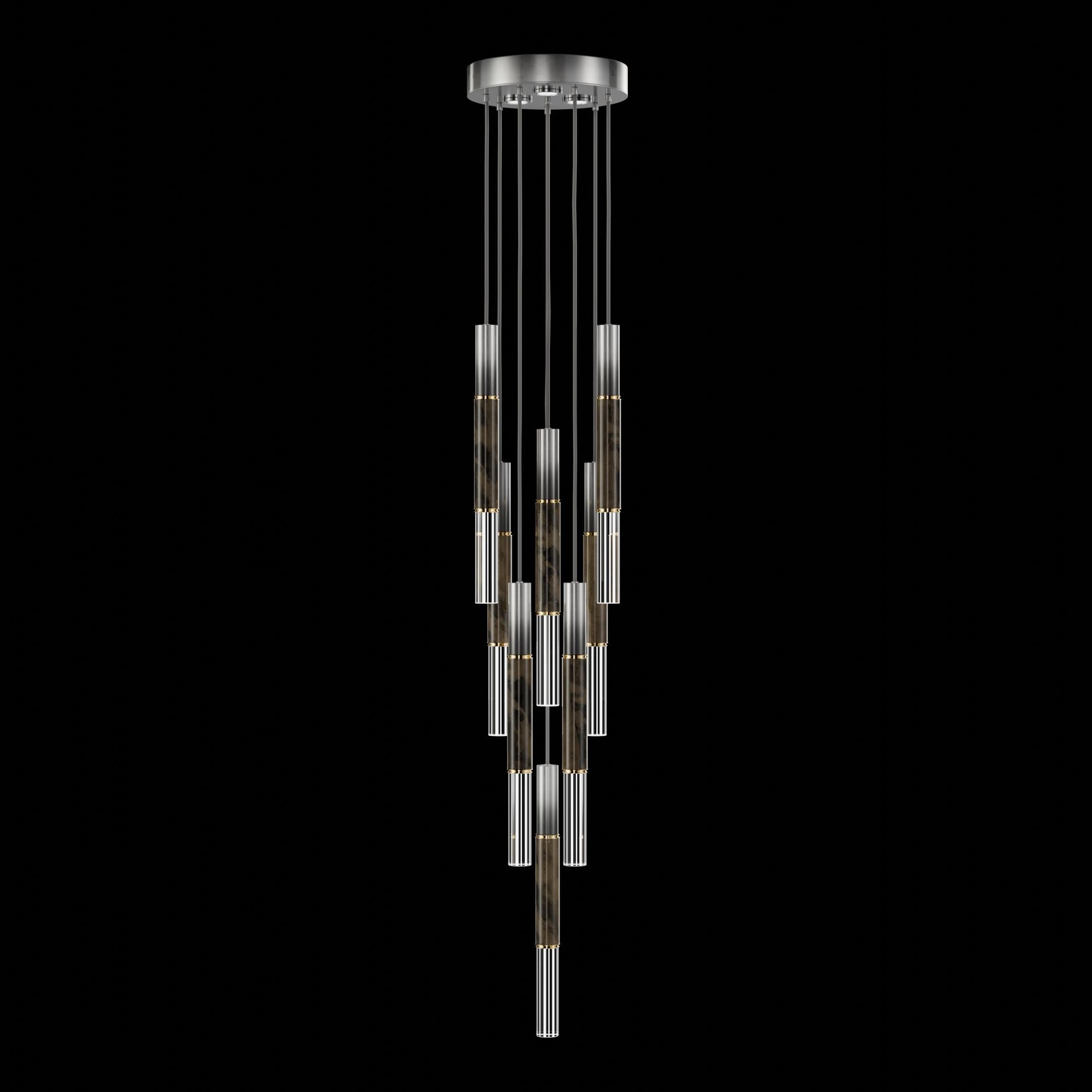 Shown in Silver finish and True crystal and False glass