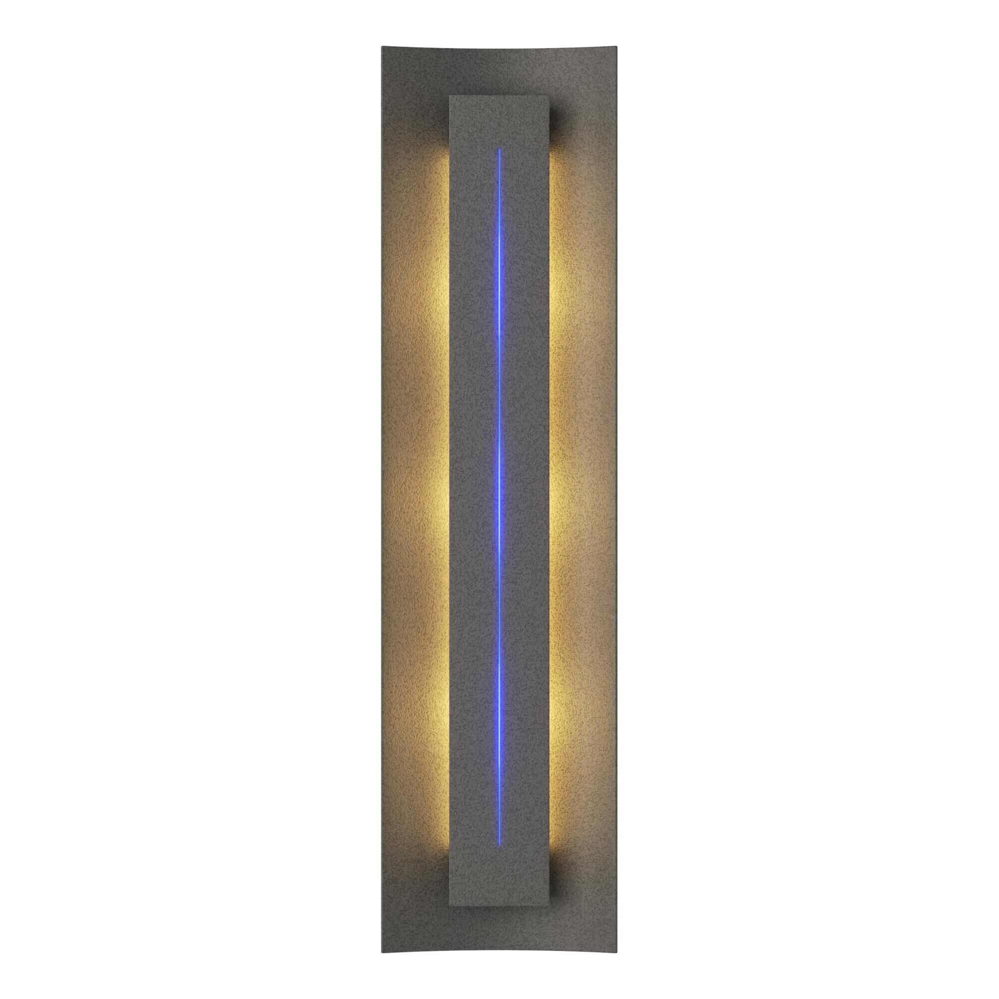 Shown in Natural Iron finish and Blue  glass