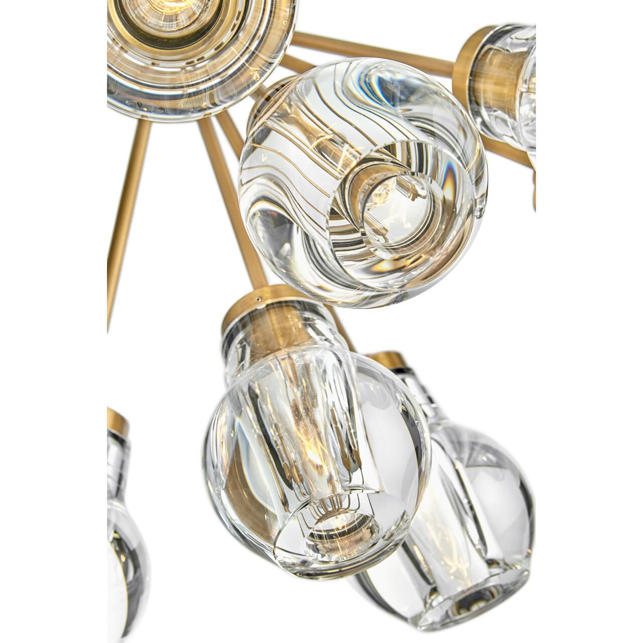 Shown in Heritage Brass finish and Clear Crystal glass