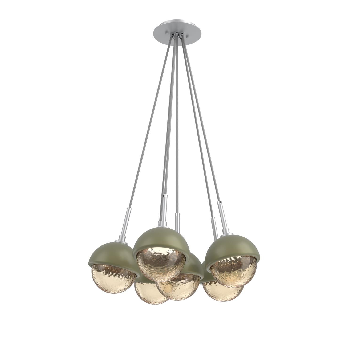 Shown in Classic Silver finish and Amber glass and Sage Green accent