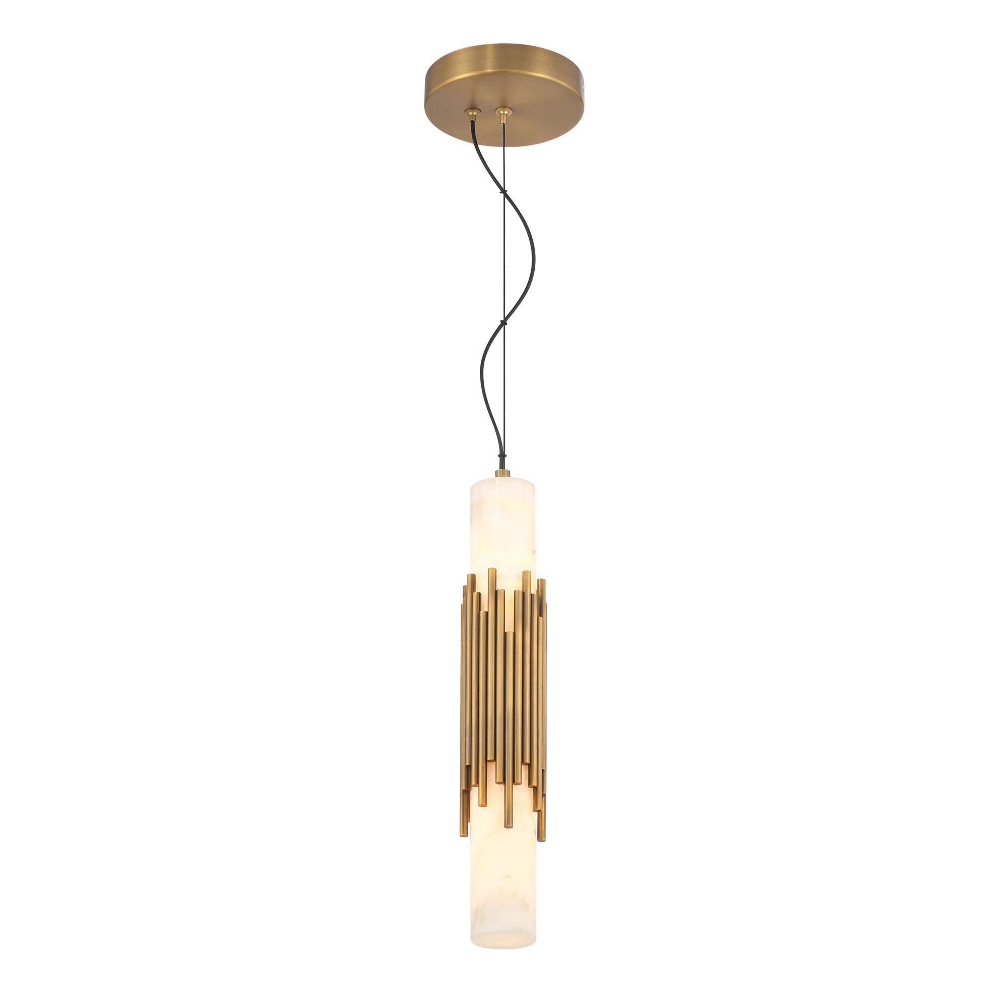 Shown in Antique Brass finish and Alabaster glass