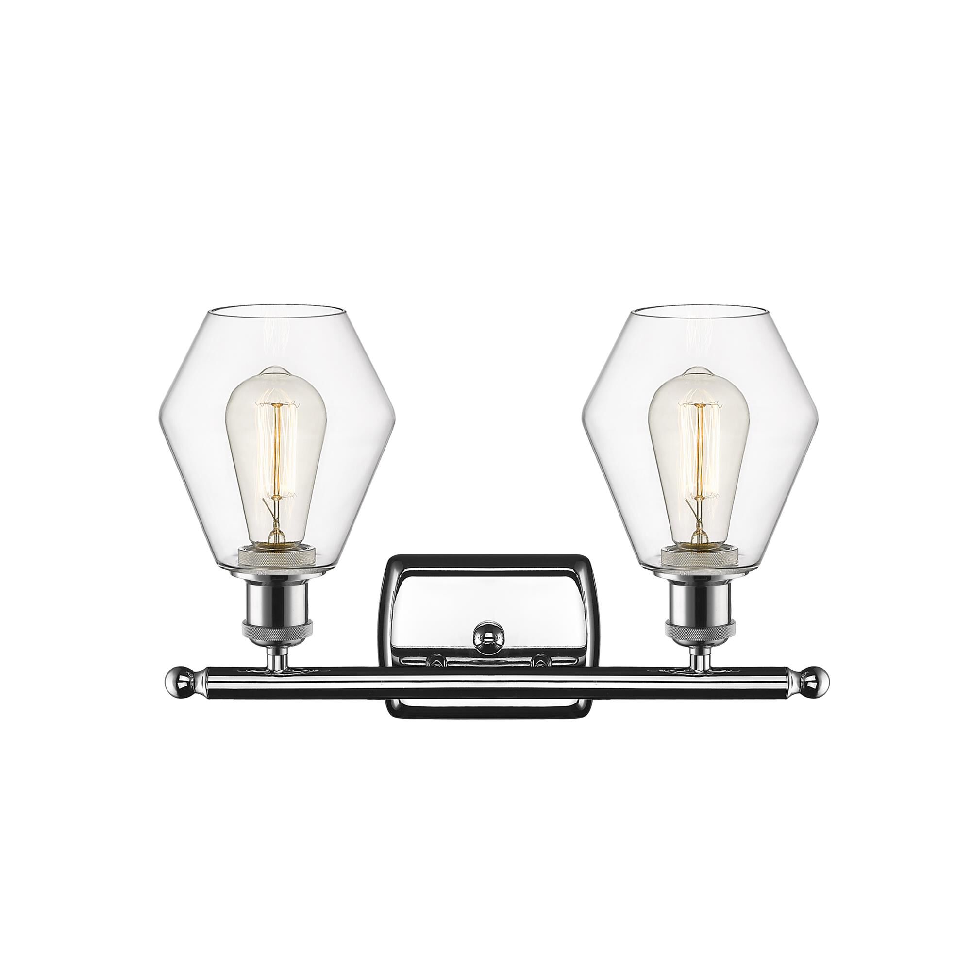 Shown in Polished Chrome  finish and Clear glass