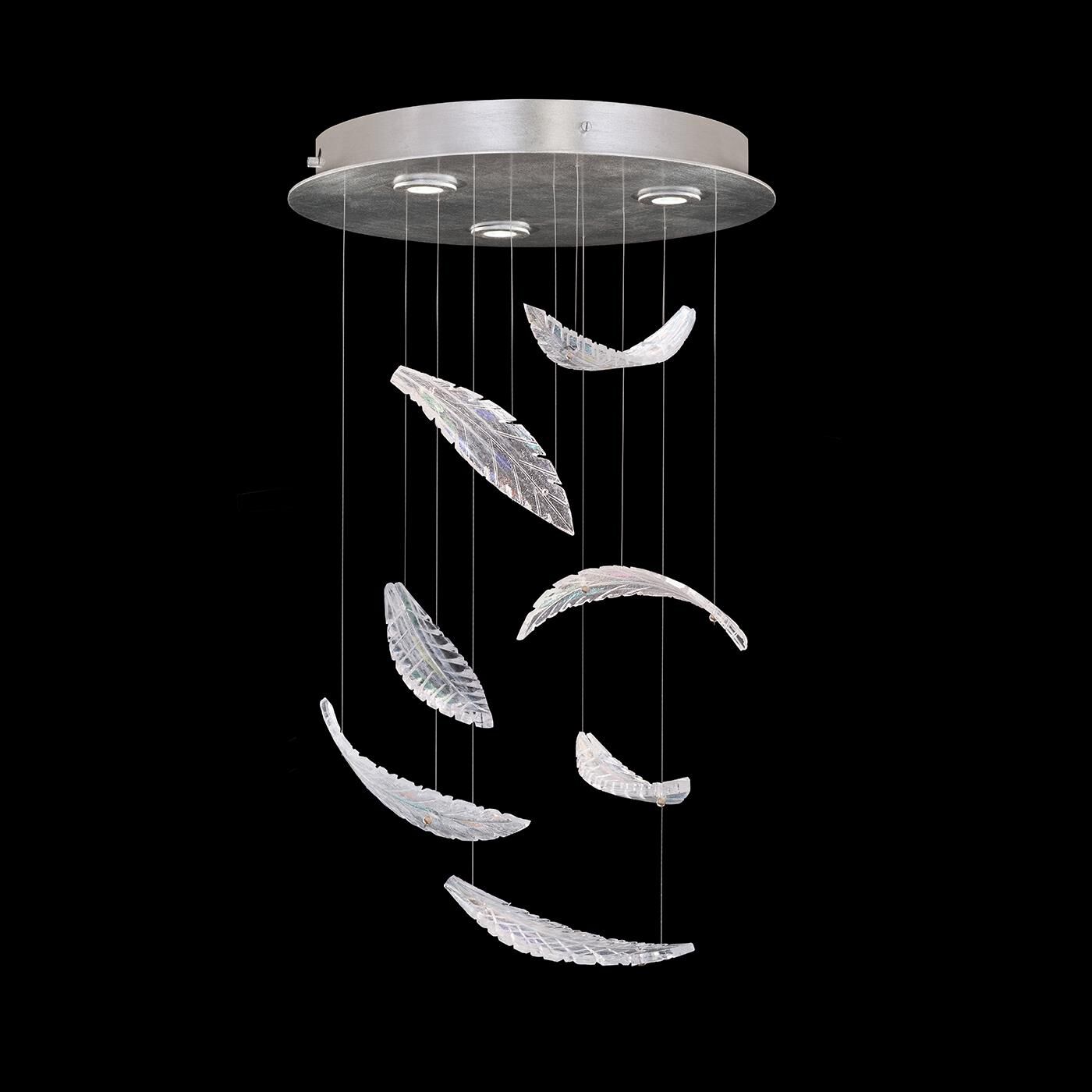 Shown in Silver Leaf finish and False crystal and True glass