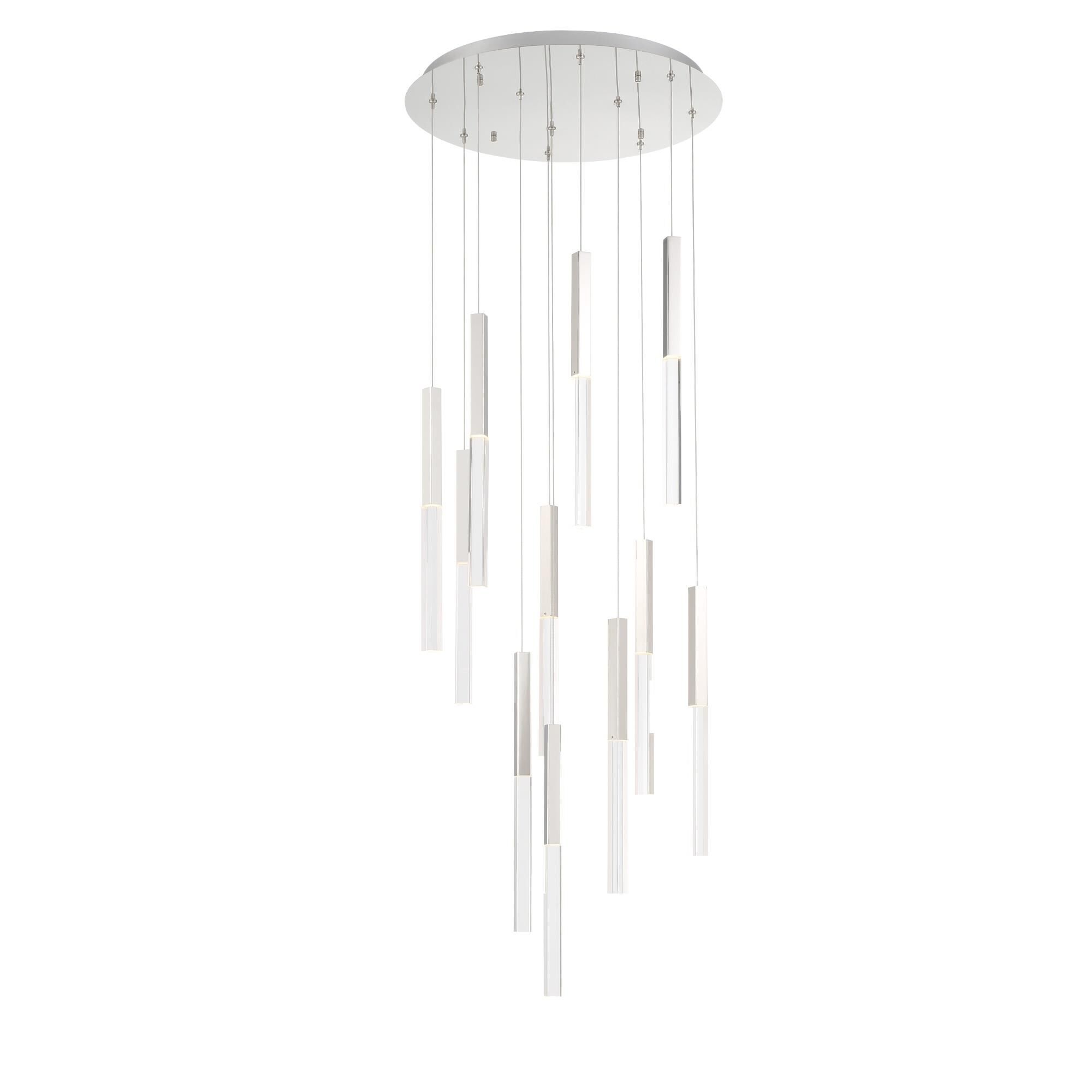 Shown in Nickel finish and Clear Crystal glass