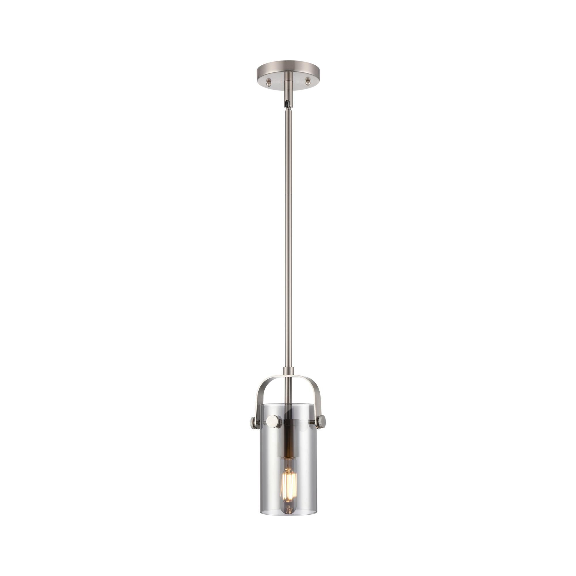 Shown in Satin Nickel finish and Plated Smoke glass