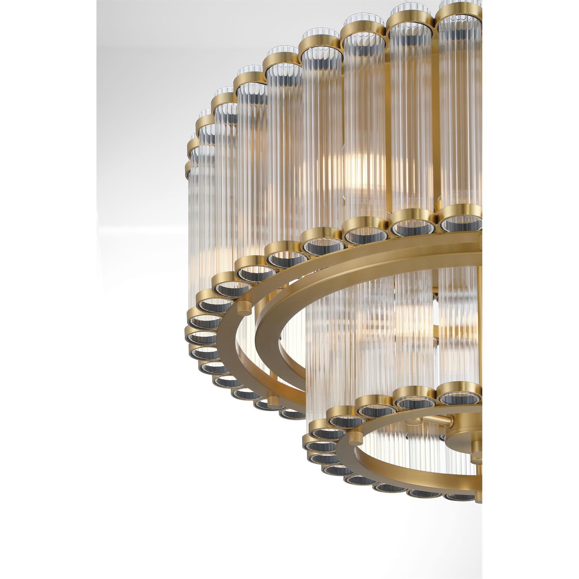 Shown in Gold finish and Ribbed glass