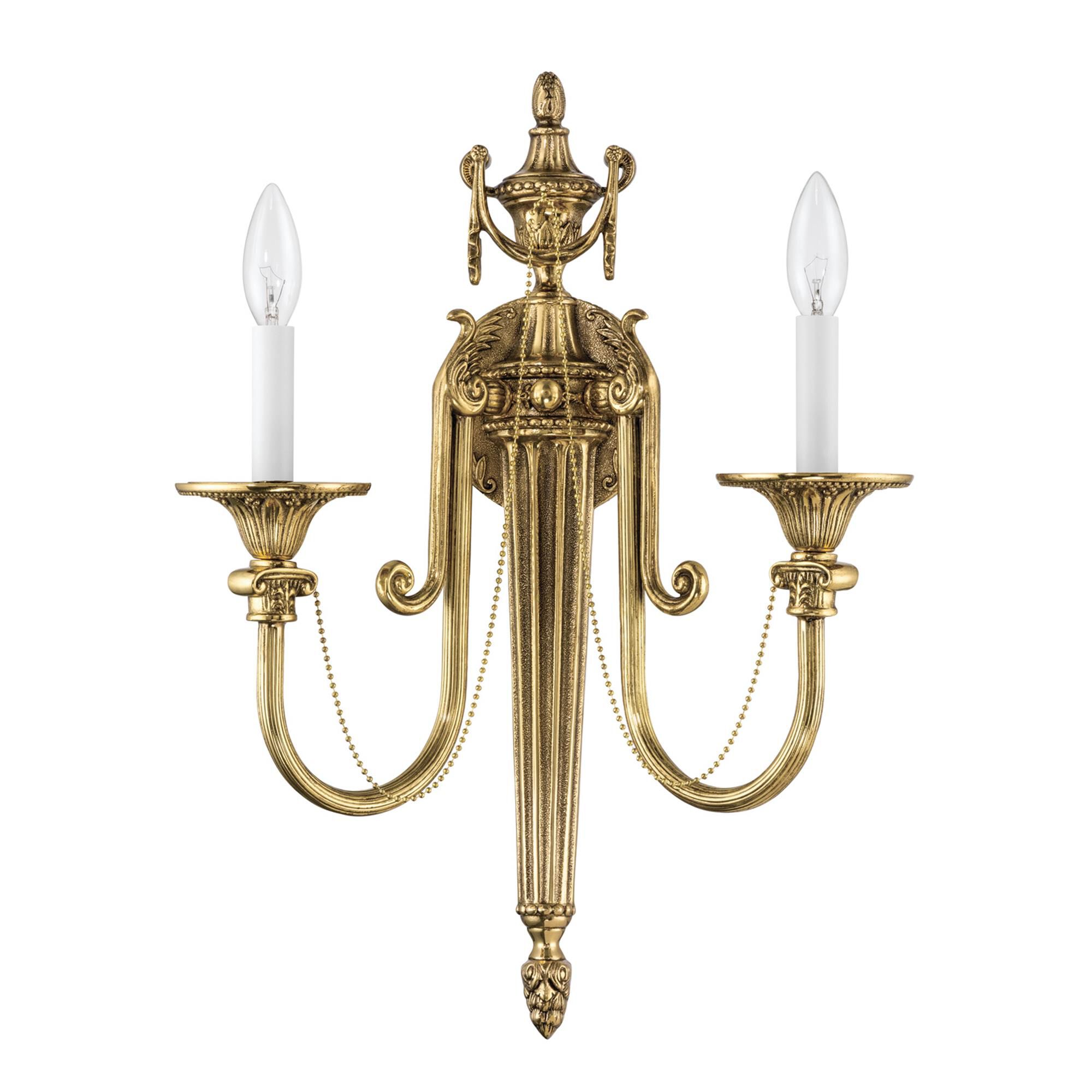 Cast Brass Wall Mount 20 Inch 2 Light Bath Vanity Light,