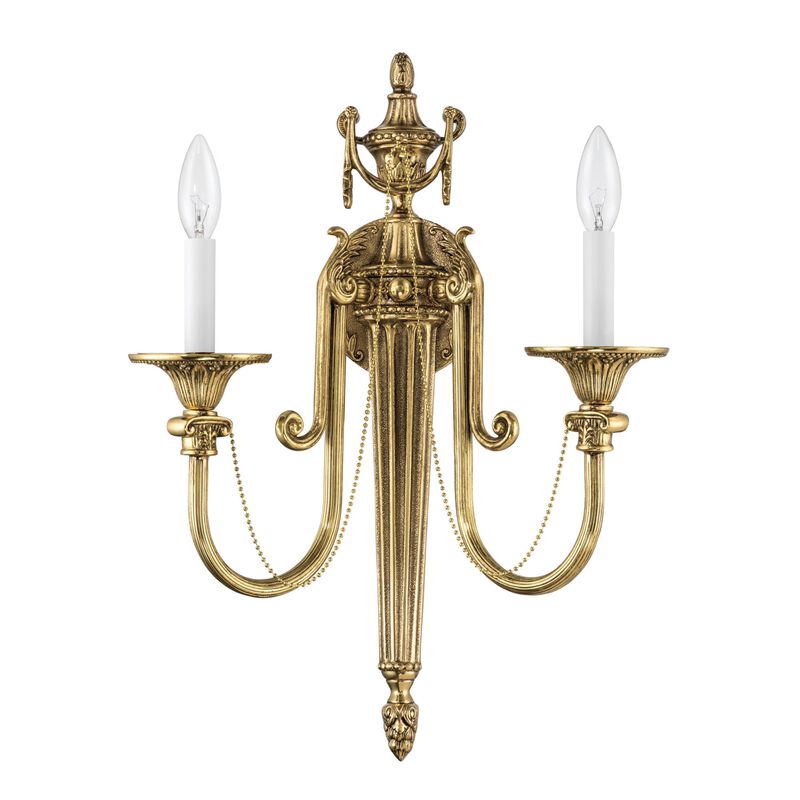 Cast Brass Wall Mount 20 Inch 2 Light Bath Vanity Light by Crystorama