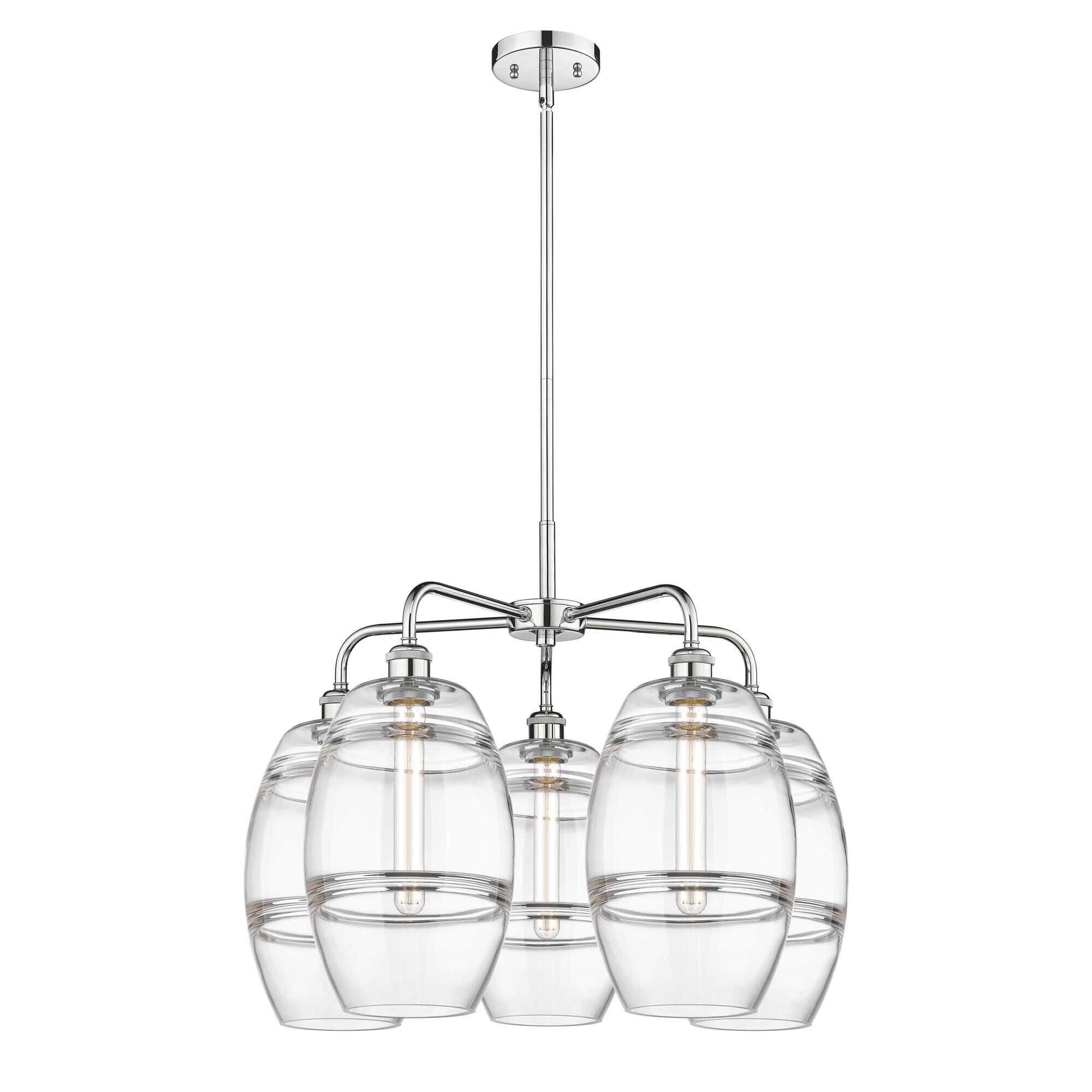 Shown in Polished Chrome finish and Clear glass