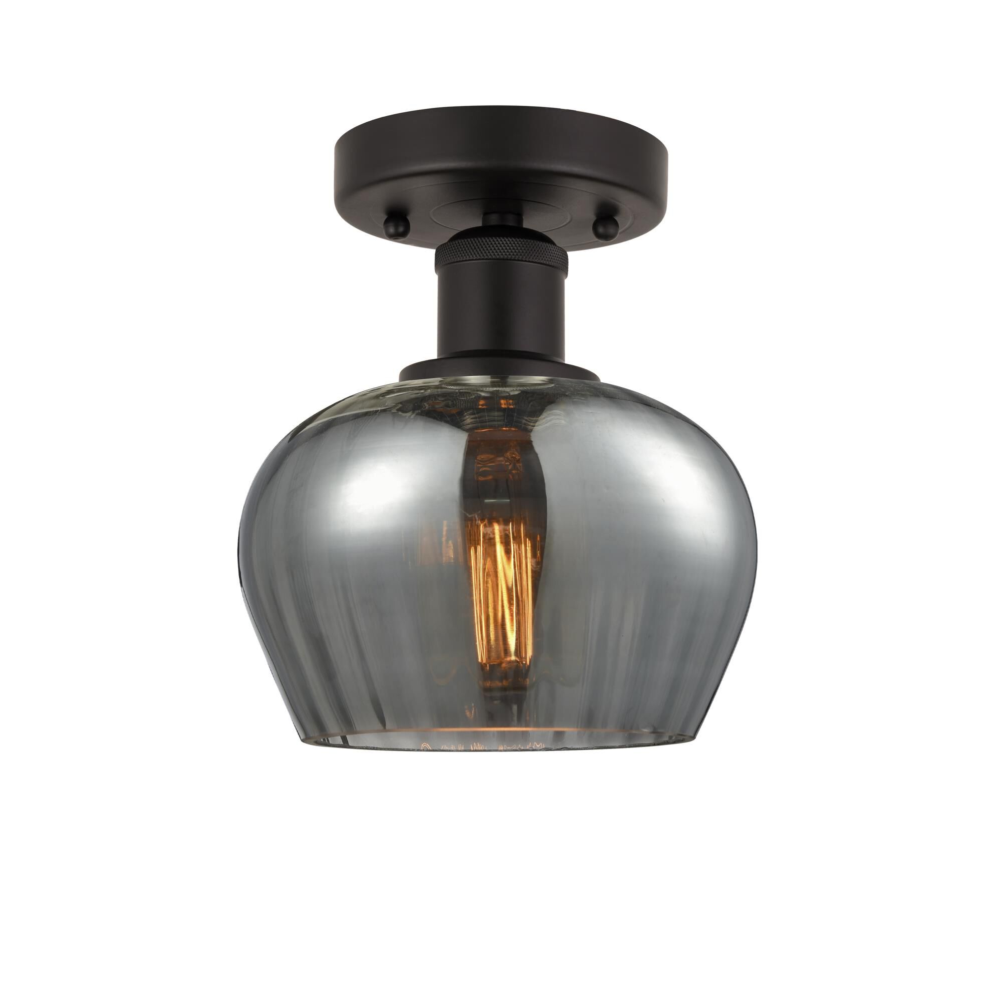 Shown in Oil Rubbed Bronze, Plated Smoke finish and Plated Smoke glass and Plated Smoke Glass shade