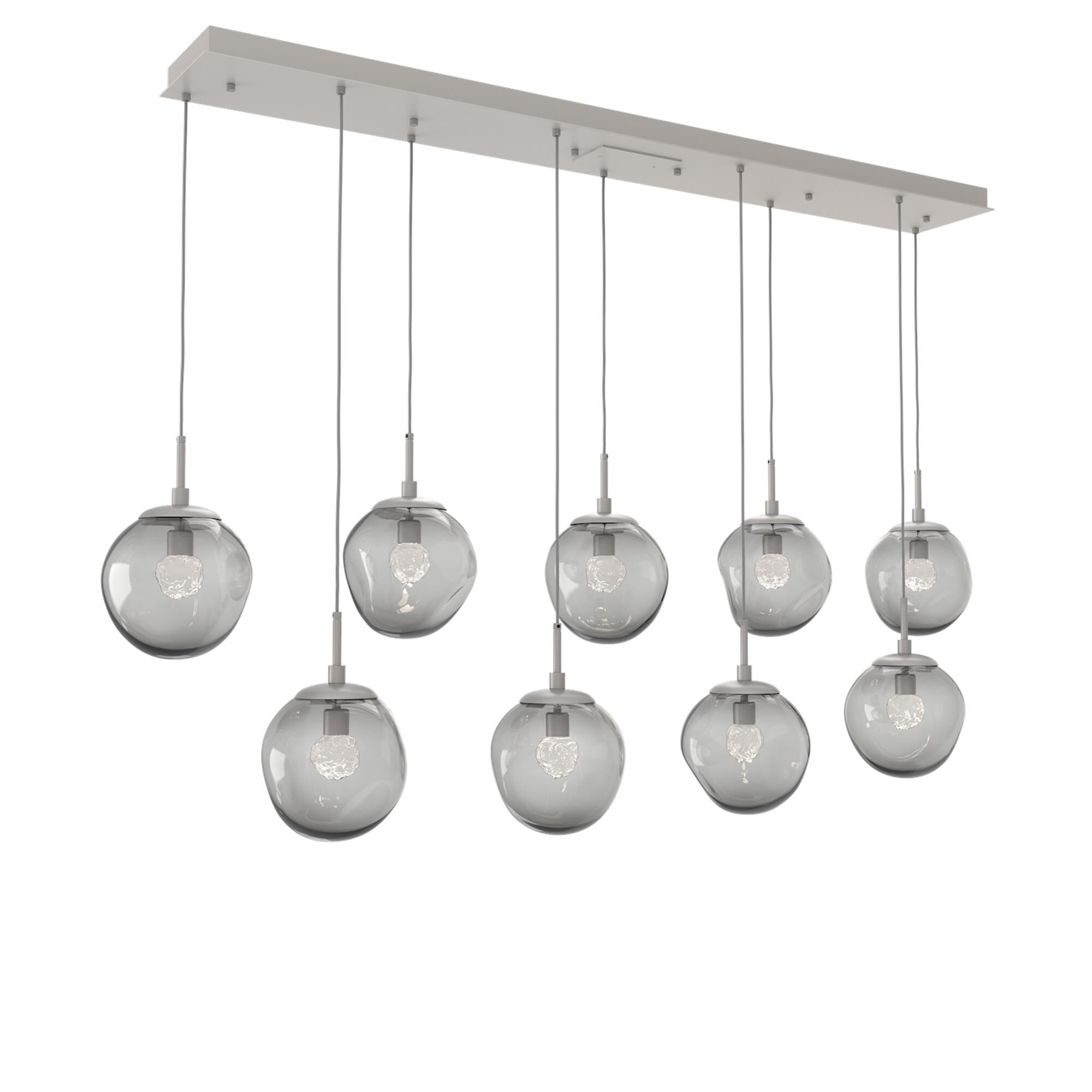 Shown in Metallic Beige Silver finish and Floret Inner Smoke Outer glass