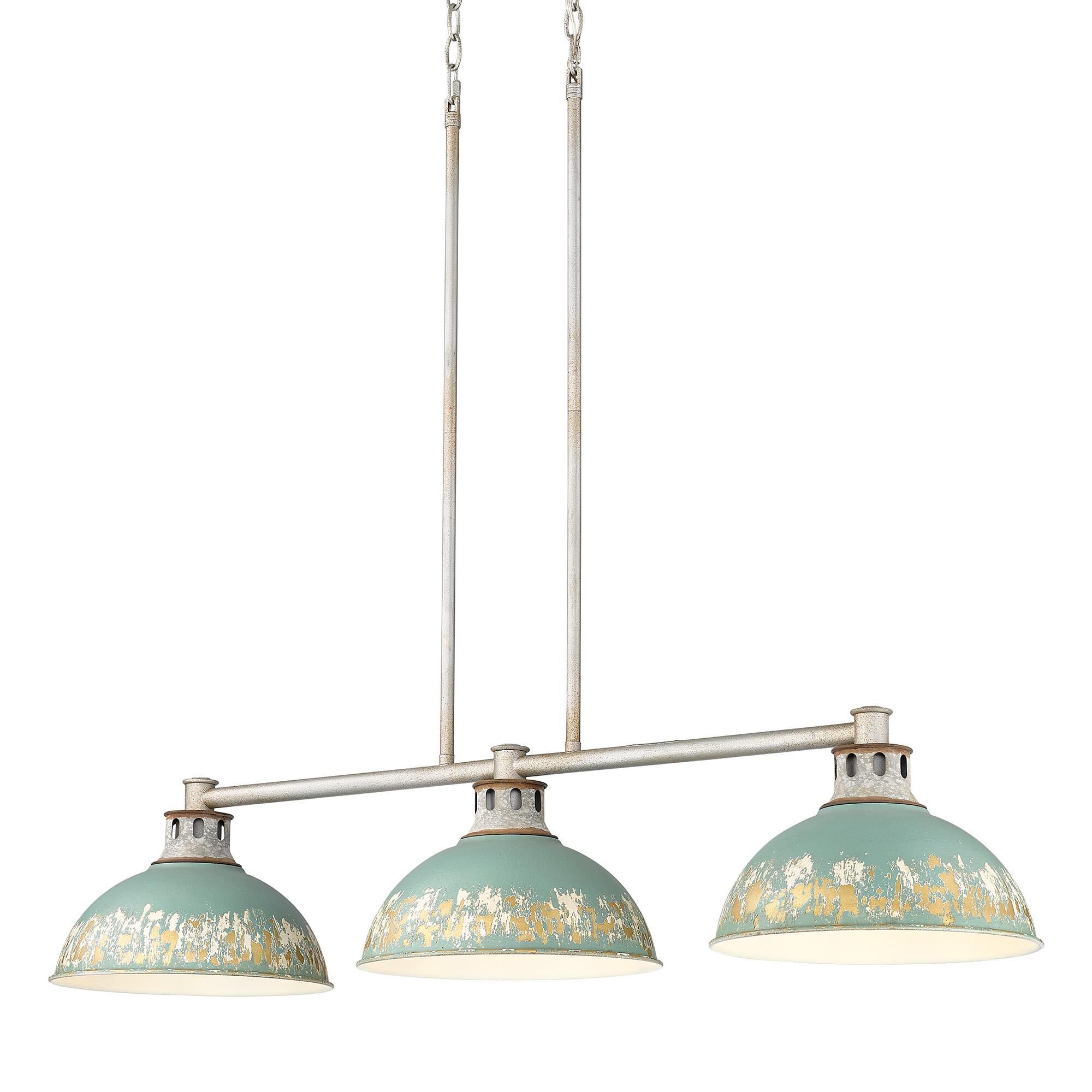Shown in Aged Galvanized Steel finish and Antique Teal shade