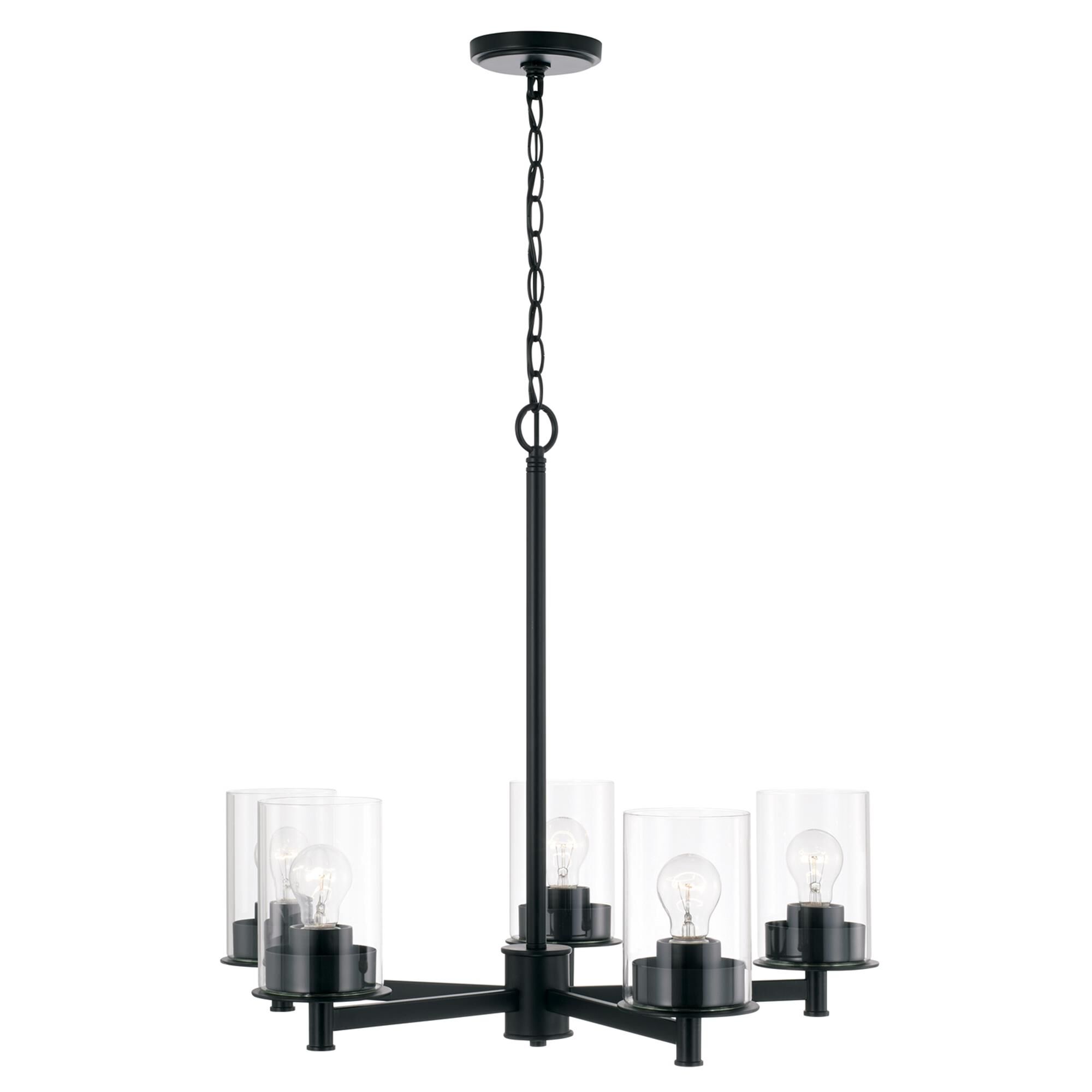 Shown in Matte Black finish and Clear glass