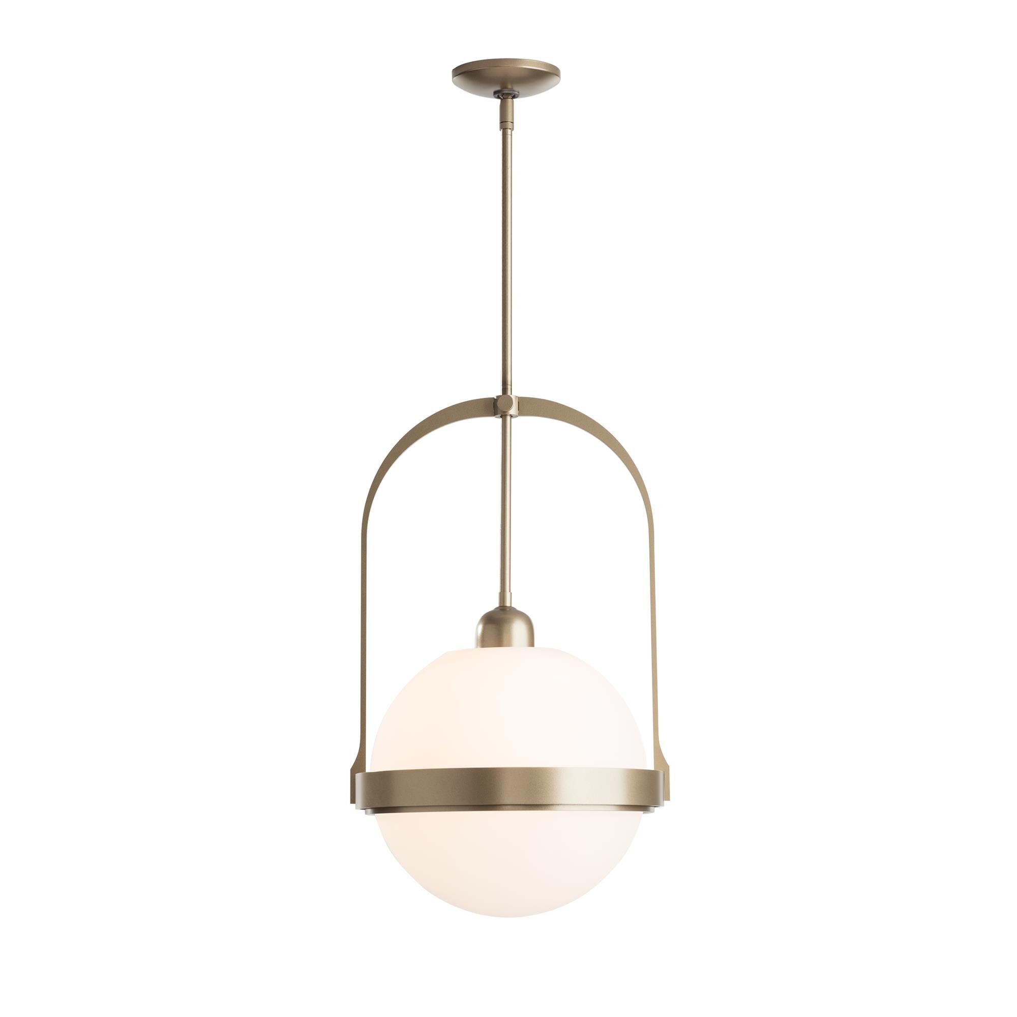 Shown in Soft Gold finish and Opal glass