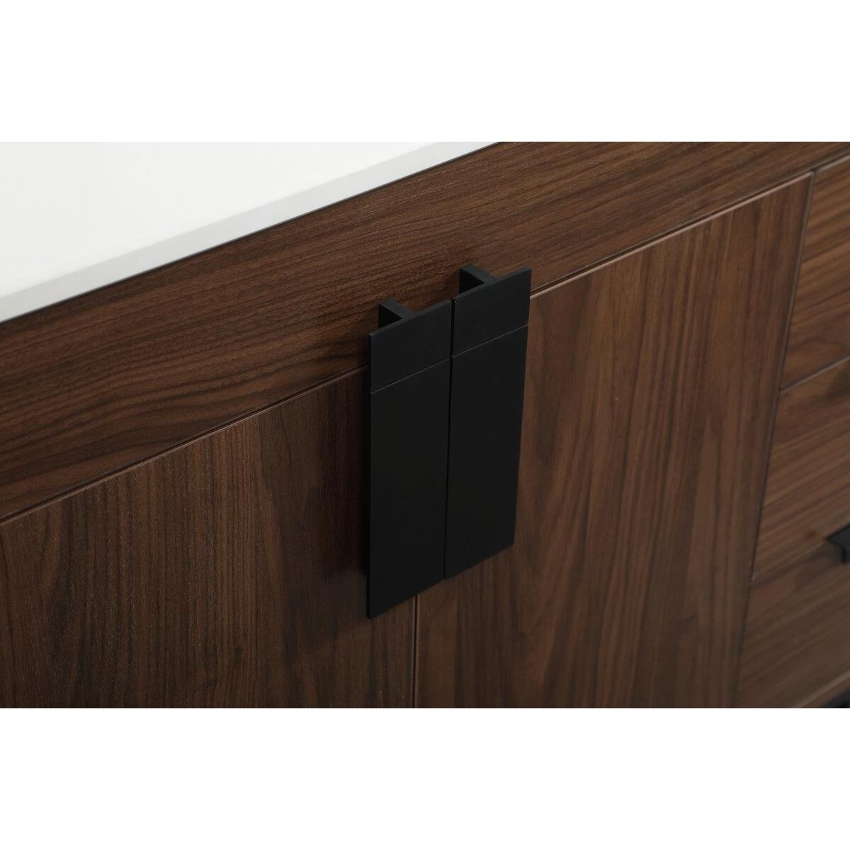 Shown in Walnut finish and Without Backsplash accent