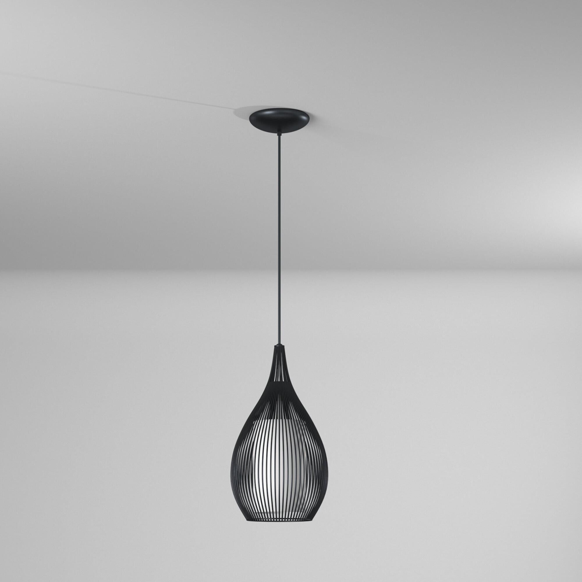 Shown in Black finish and Opal Satinated glass and Dome shade