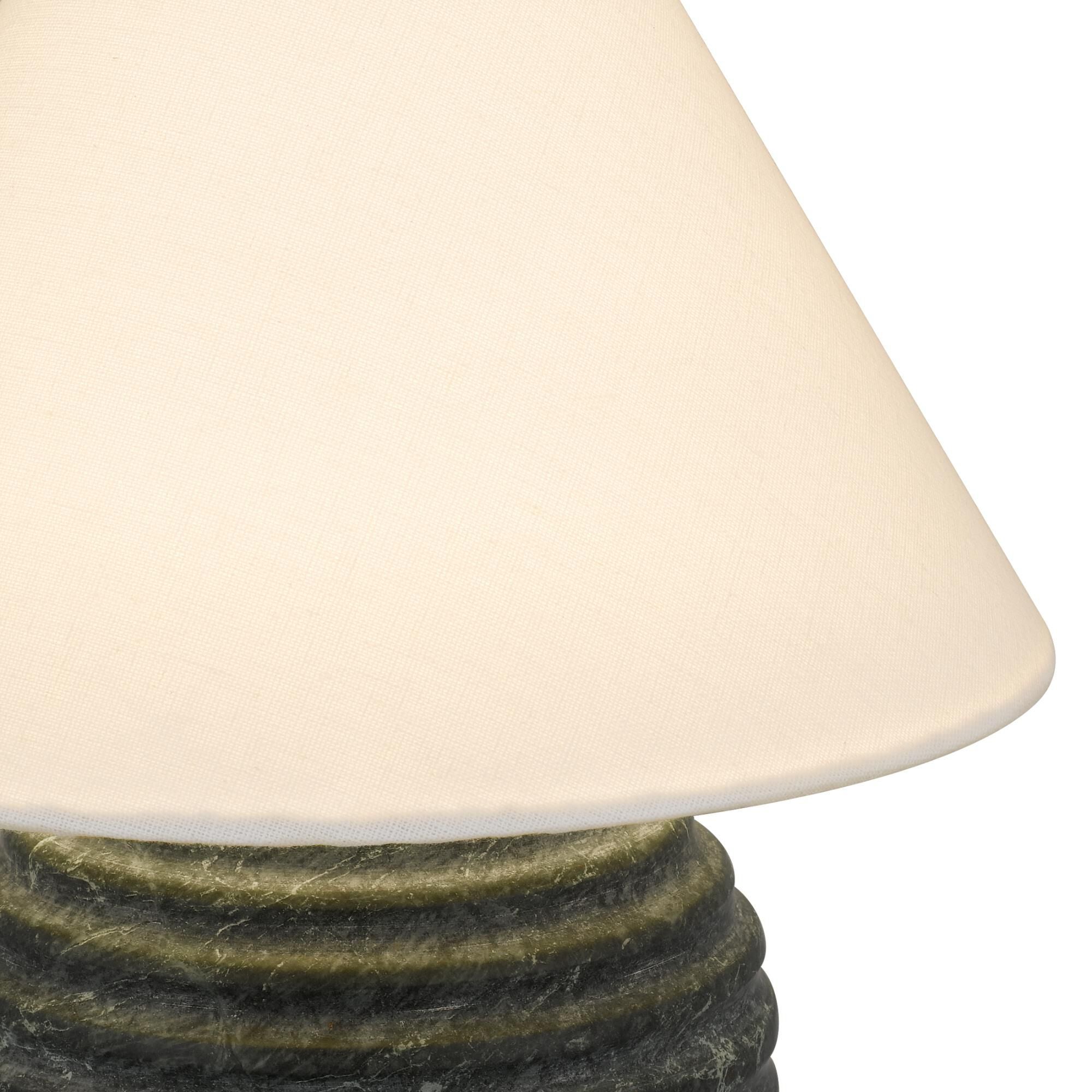 Shown in Matte Black finish and Fabric shade