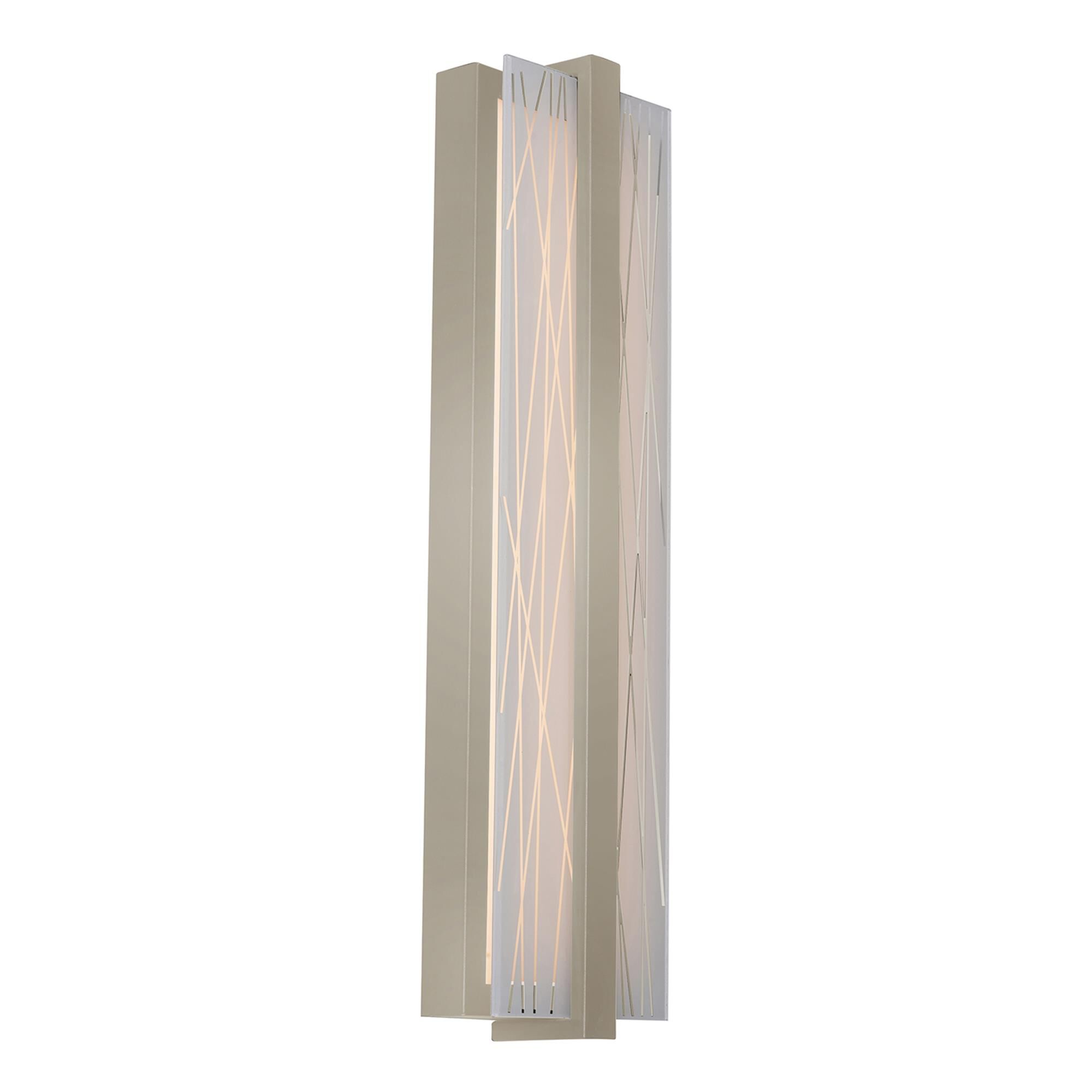 Shown in Satin Nickel finish and Frosted Clear Acrylic glass