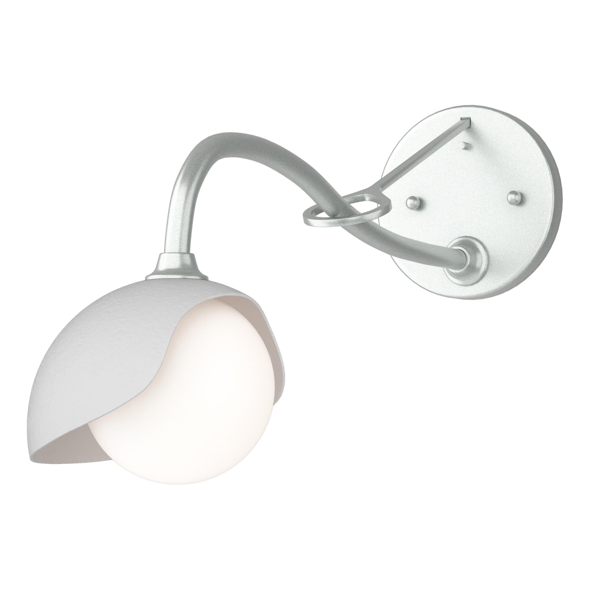 Shown in Vintage Platinum finish and Opal glass and White accent