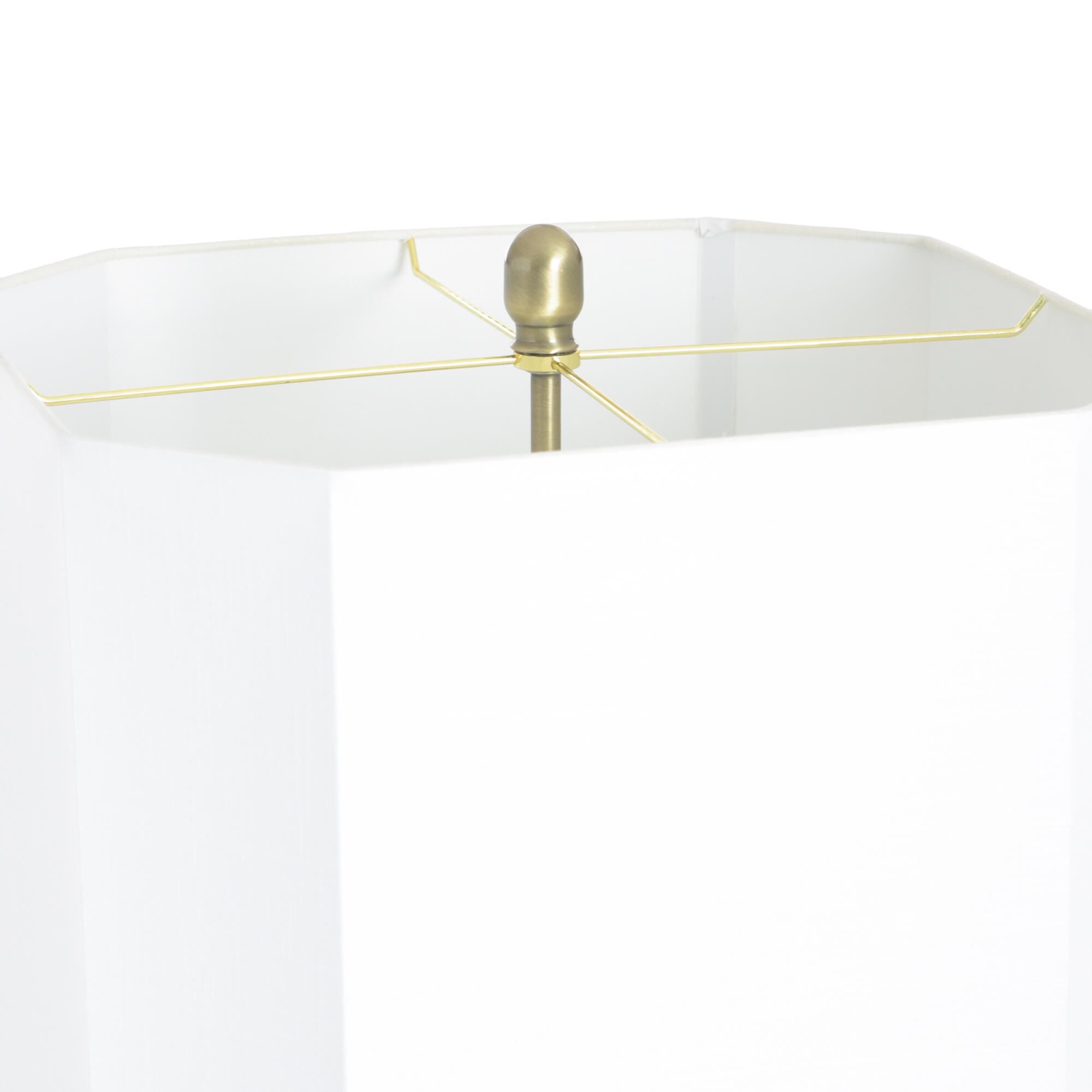 Shown in Brass finish and White shade