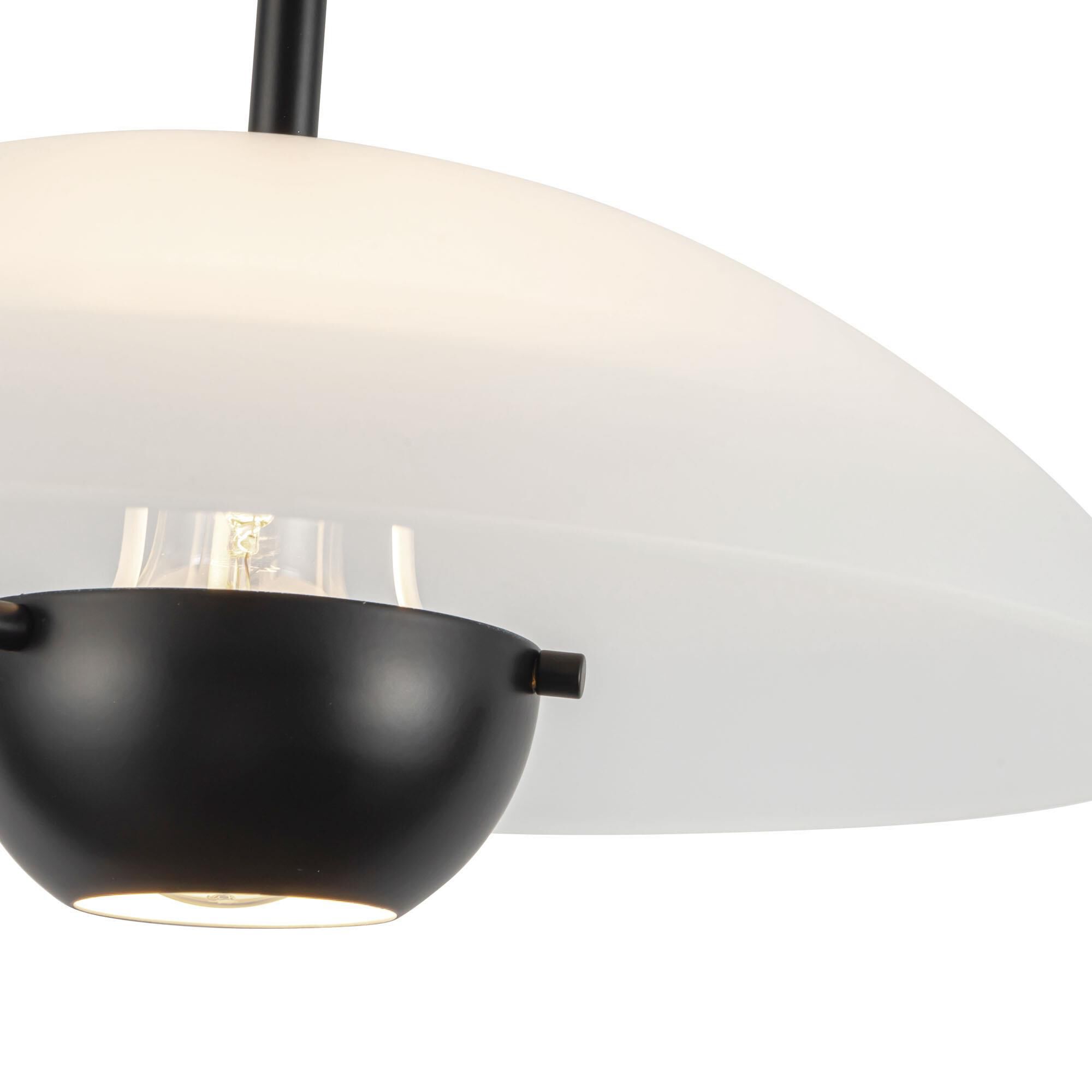 Shown in Black finish and Matte Opal Glass shade