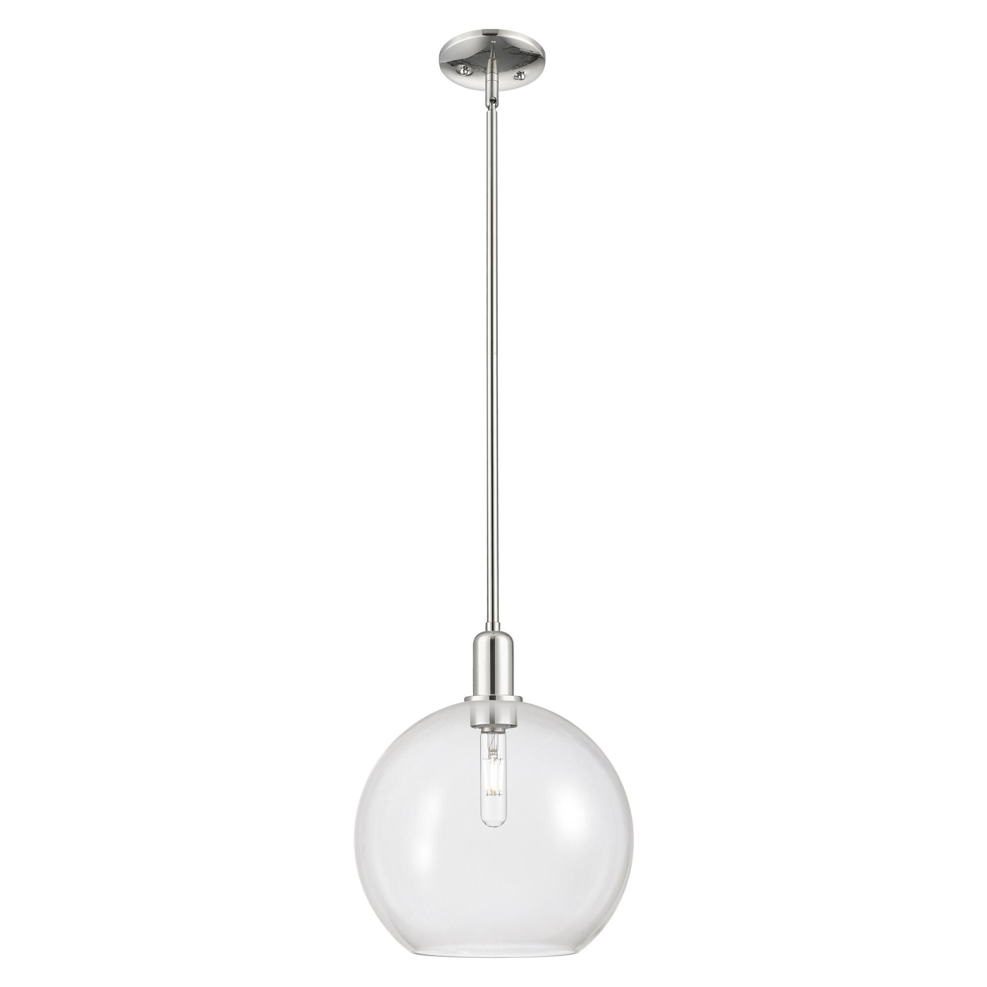 Shown in Polished Nickel finish and Clear glass