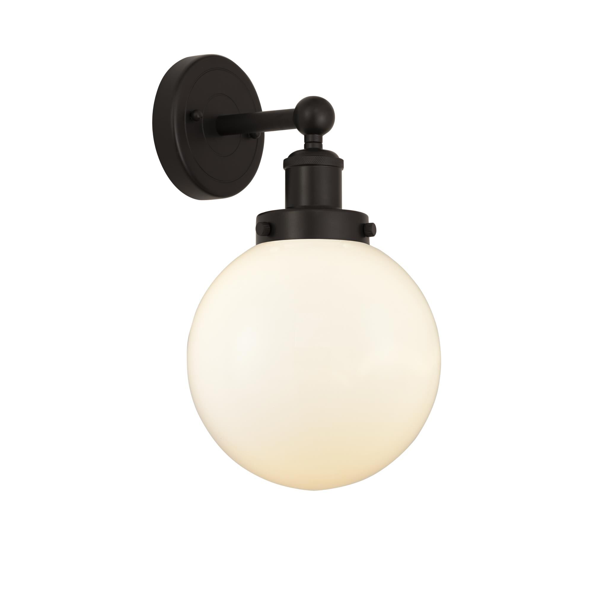 Shown in Oil Rubbed Bronze, Matte White finish and Matte White glass and Matte White Glass shade
