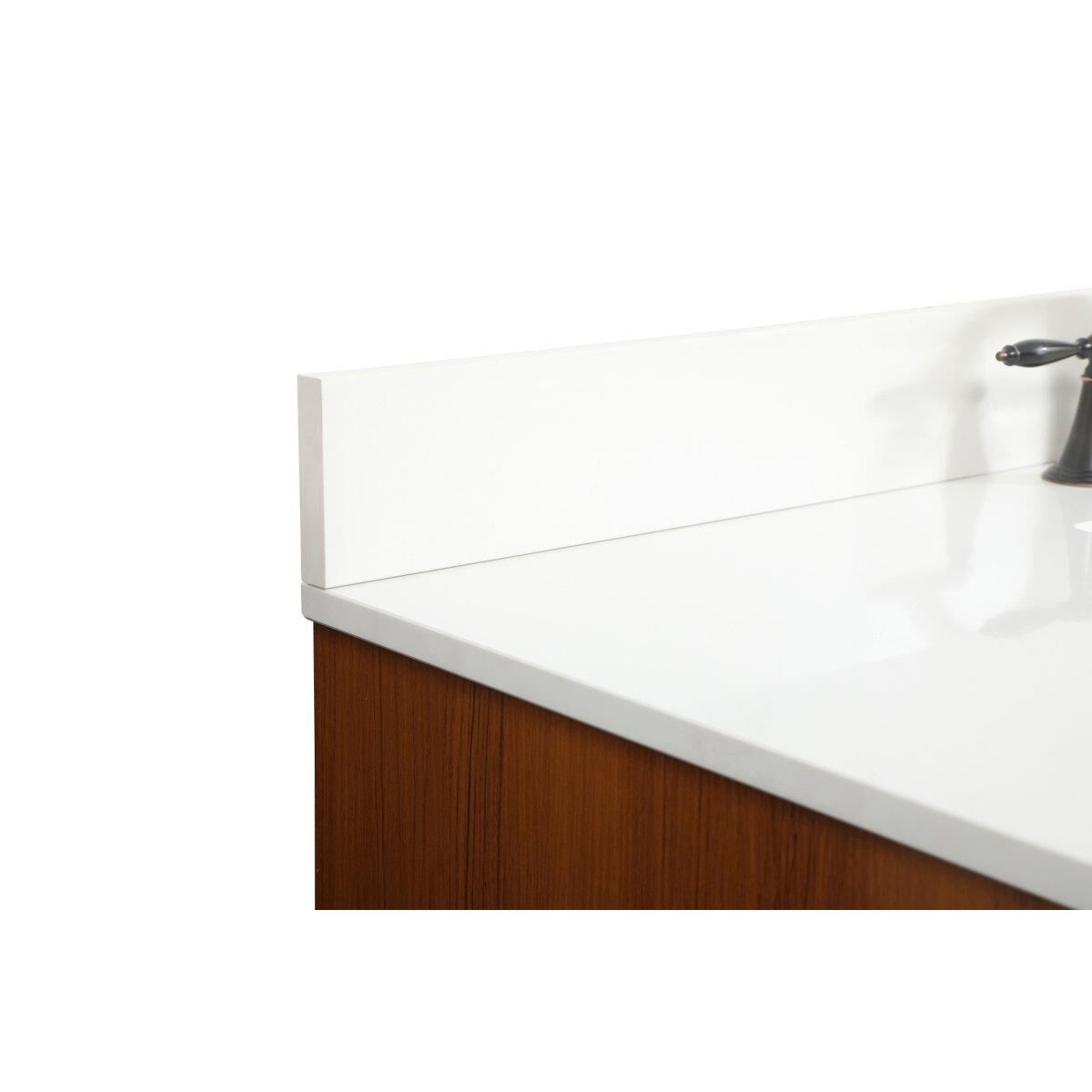 Shown in Teak finish and With Backsplash accent