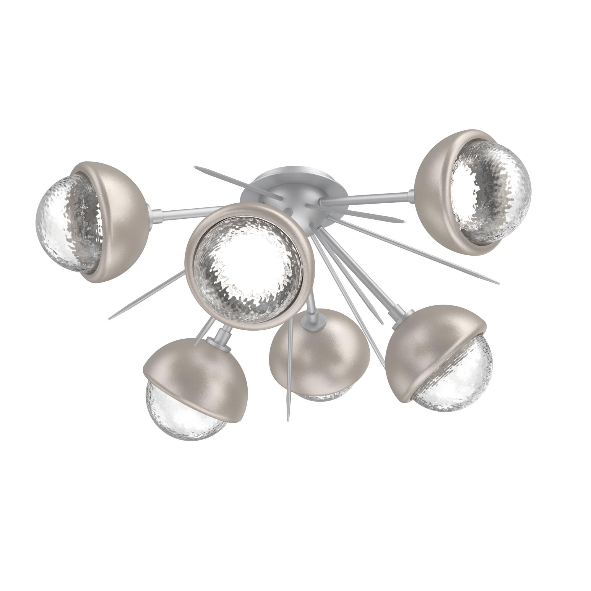 Shown in Classic Silver finish and Clear glass and Beige Silver accent