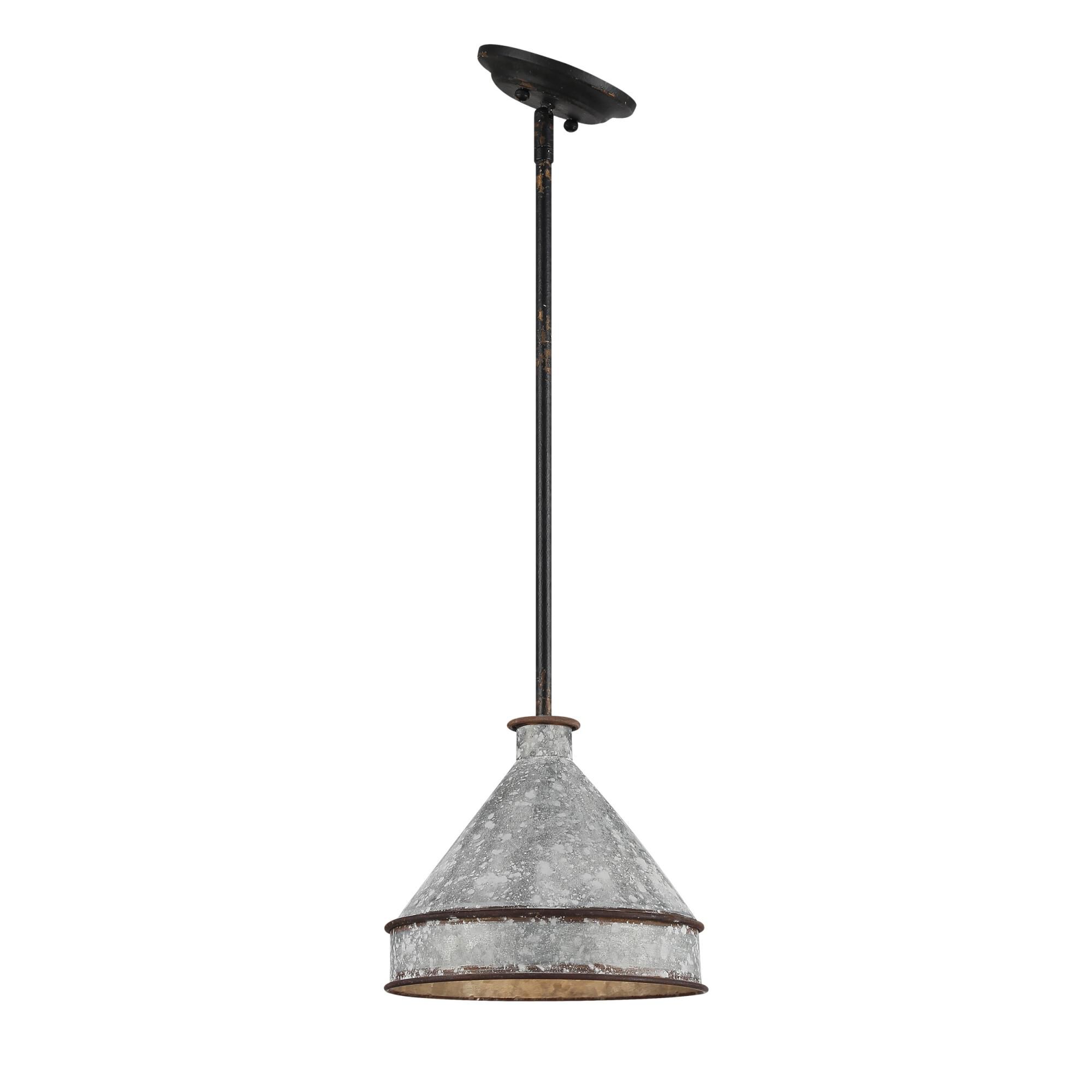 Shown in Antique Black Iron finish and Gray shade