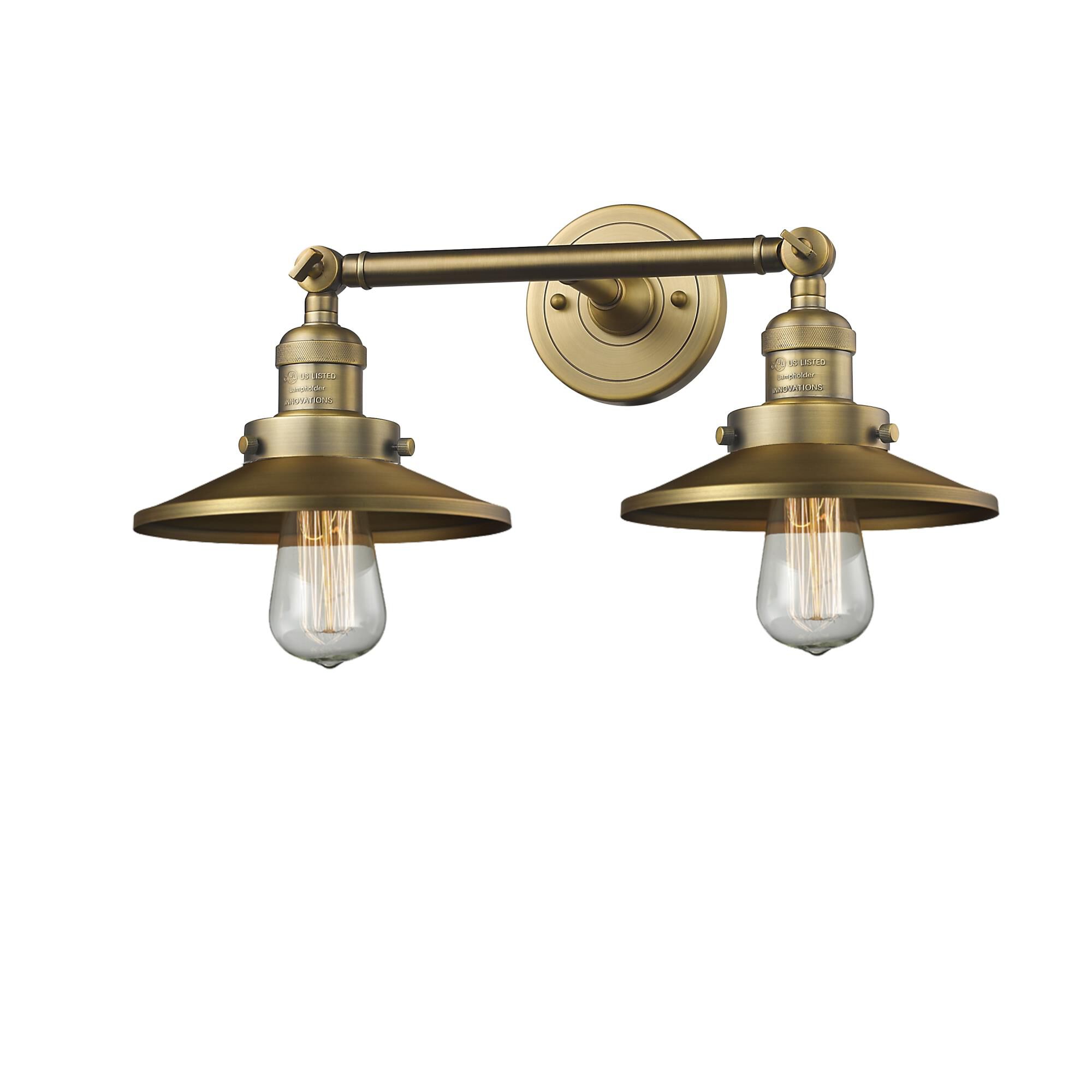 Shown in Brushed Brass finish and Brushed Brass shade