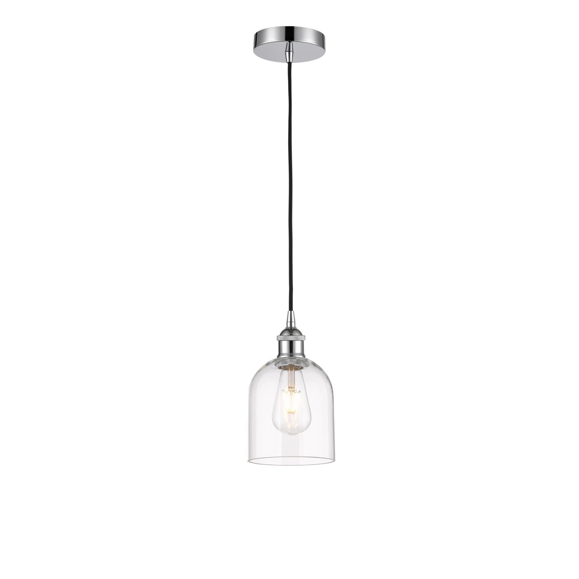 Shown in Polished Chrome finish and Clear glass