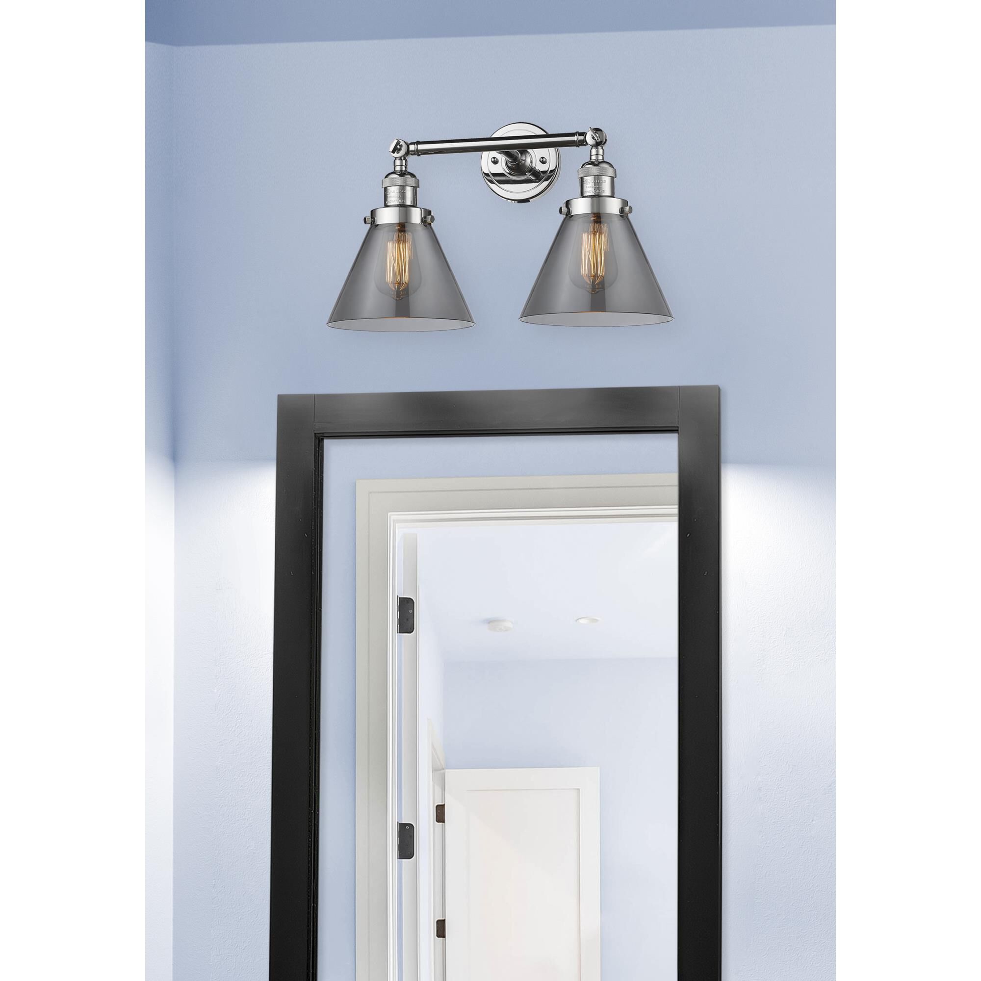 Shown in Polished Chrome finish and Smoked glass