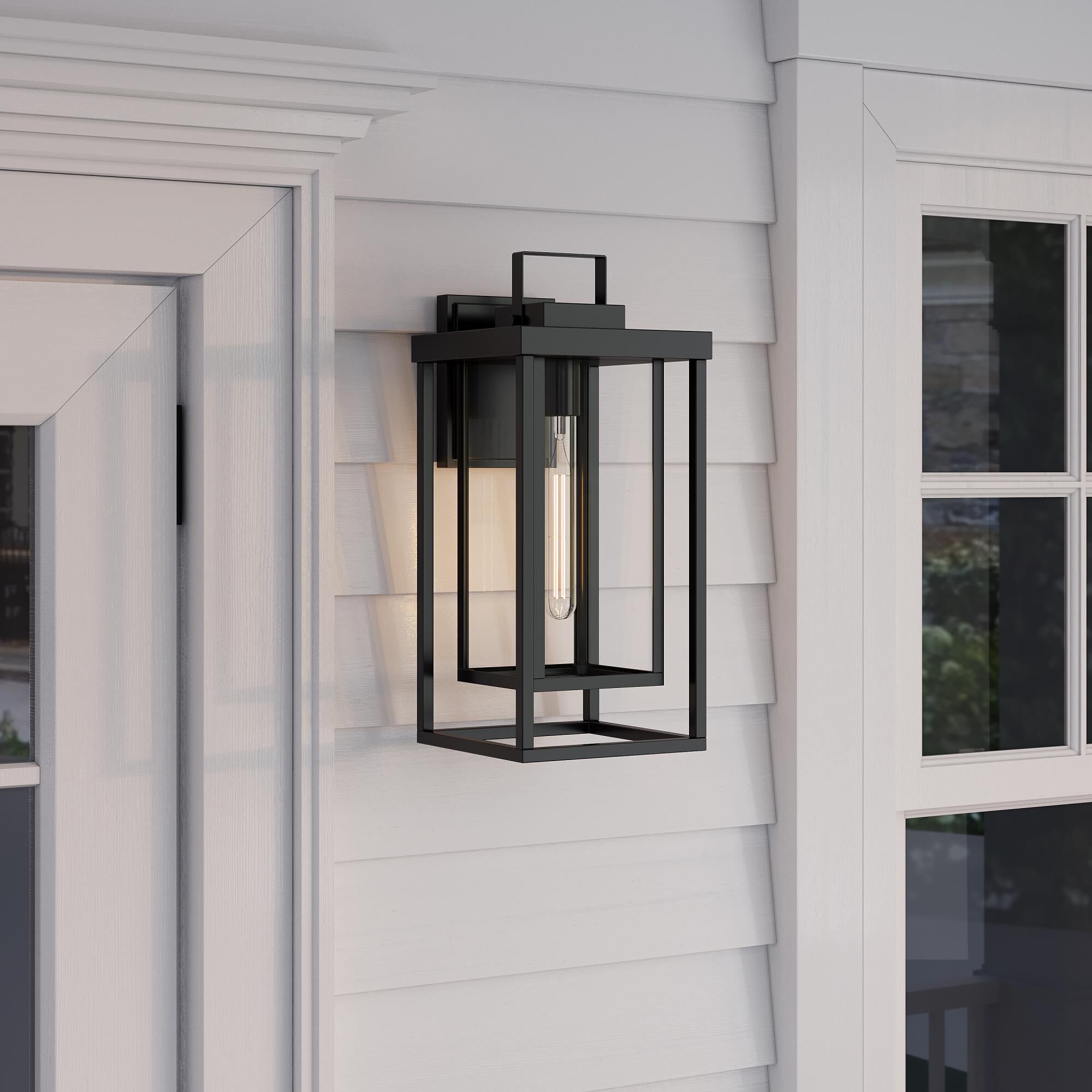 Shown in Powder Coated Black finish and Clear glass