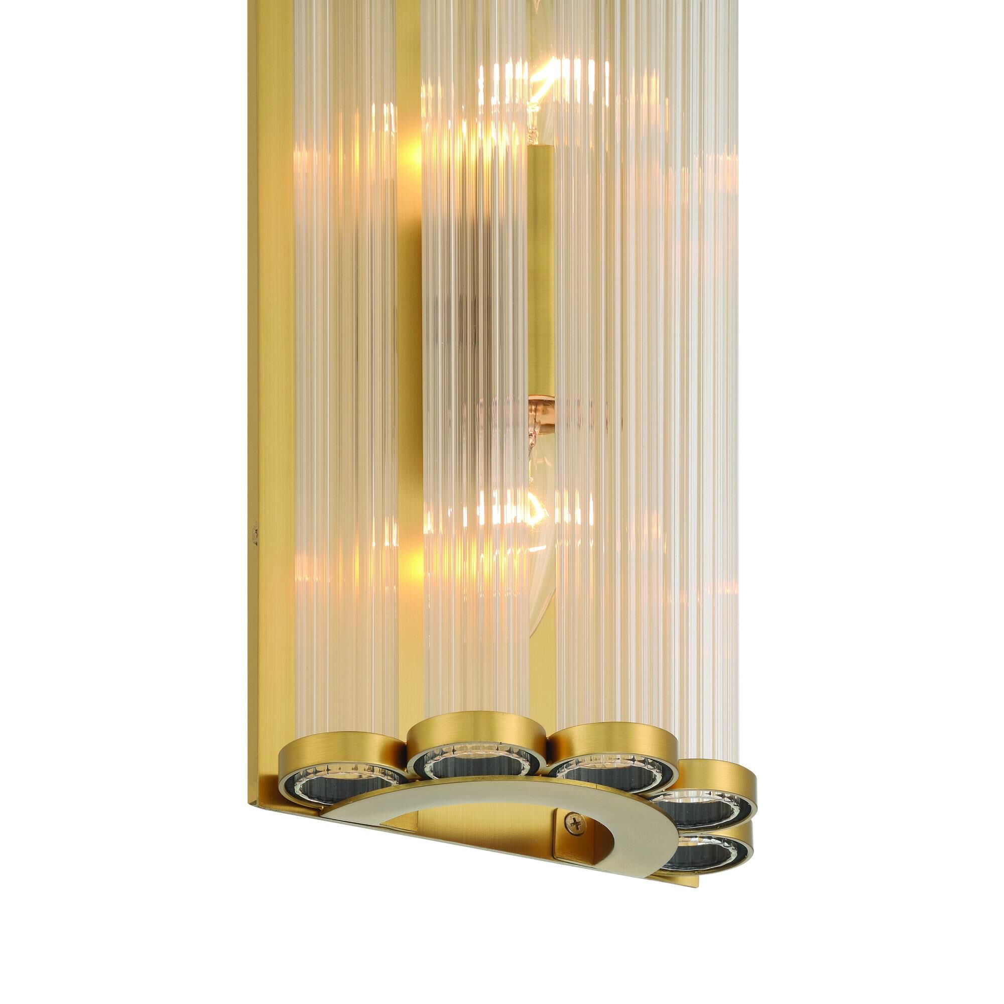 Shown in Gold finish and Clear  glass