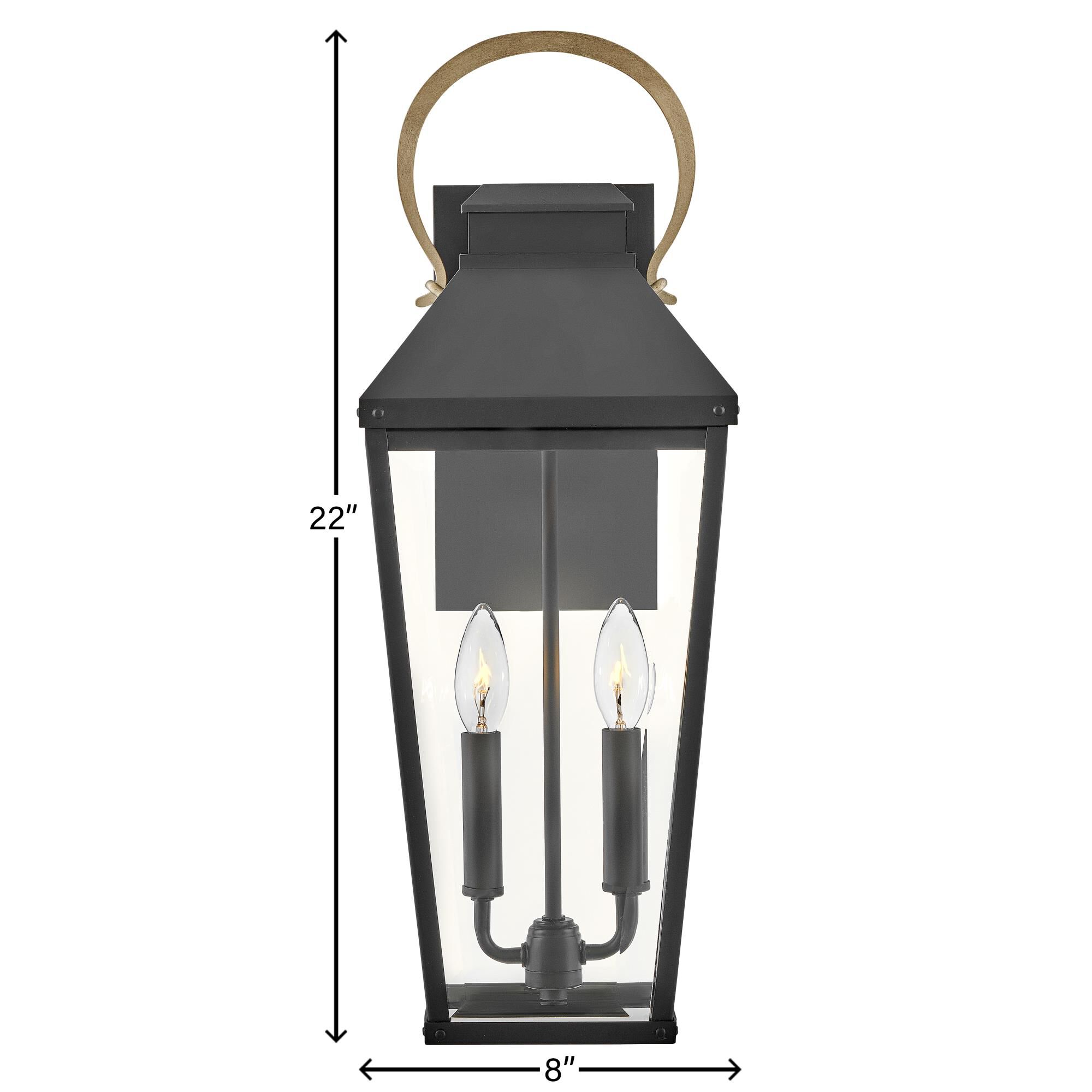 Shown in Black with Burnished Bronze Accents finish and Clear Beveled glass