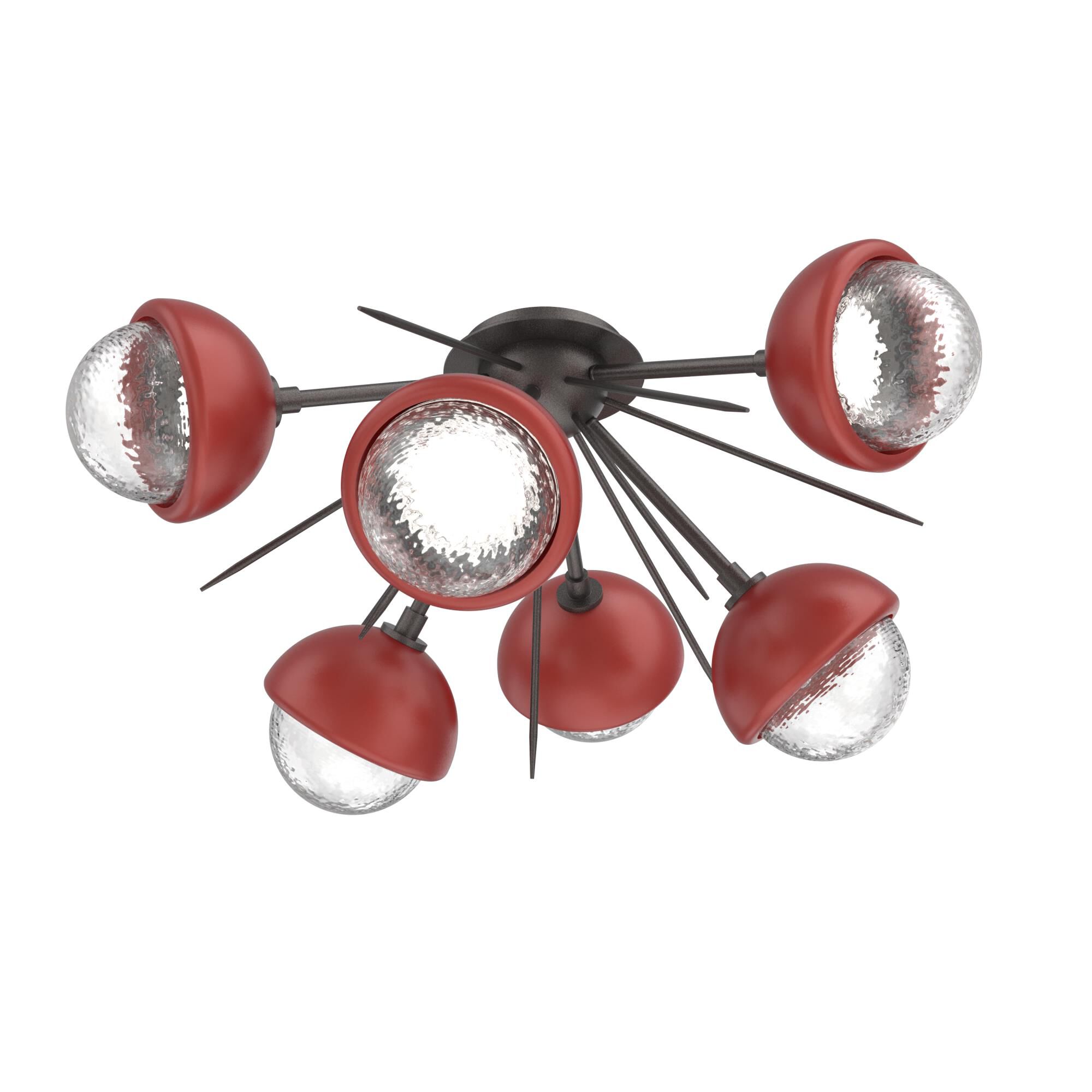 Shown in Graphite finish and Clear glass and Cinnamon Red accent