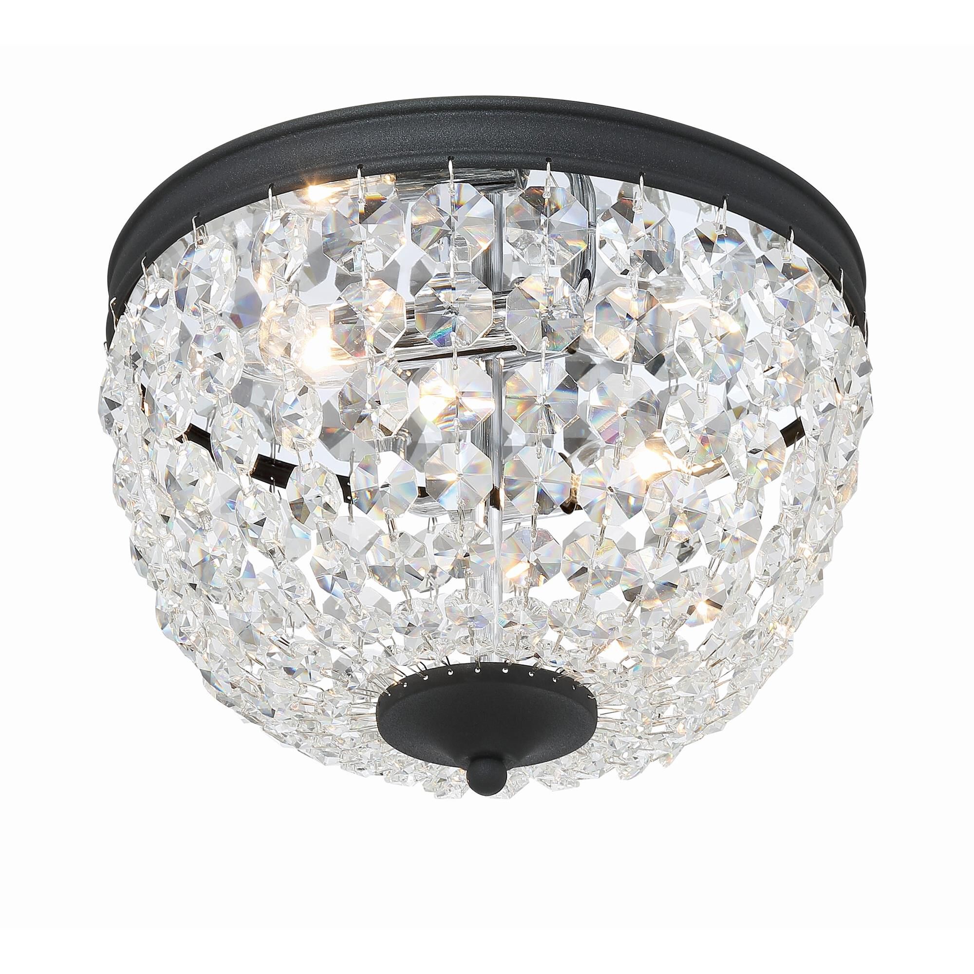 Shown in Black Forged finish and Hand Cut crystal