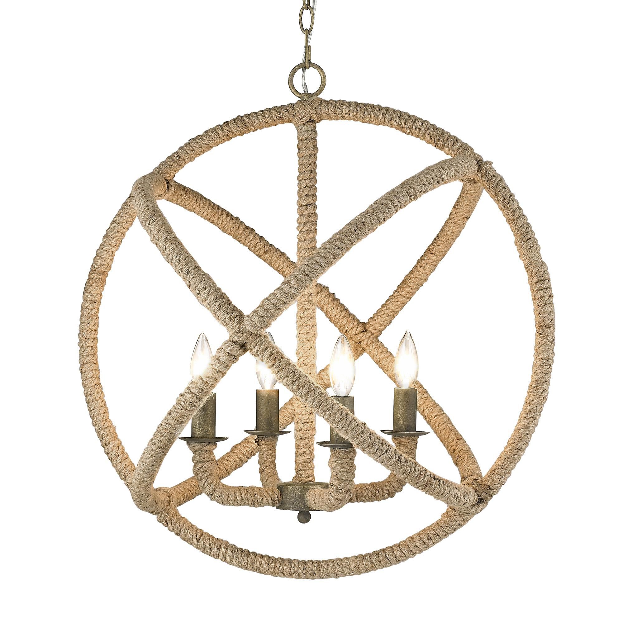 Marina 23 Inch Cage Pendant by Golden Lighting