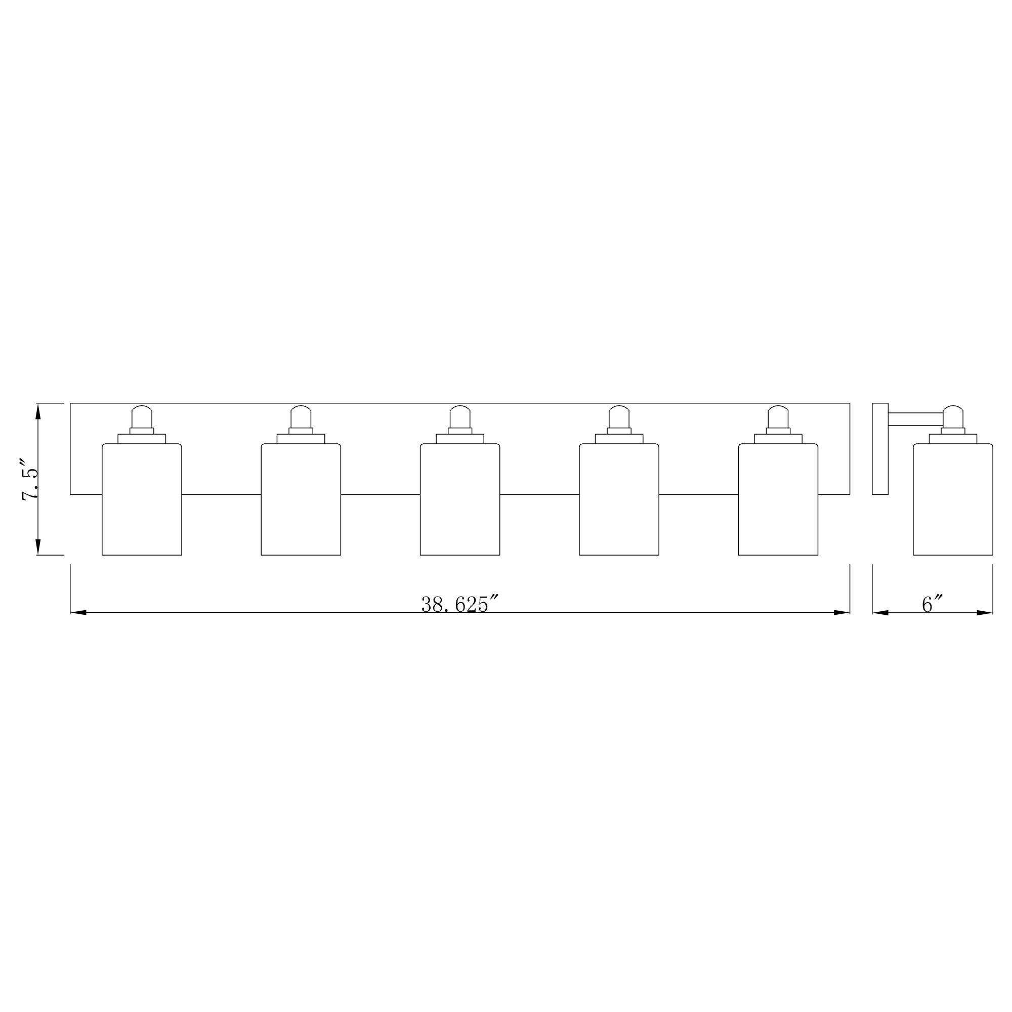 Soledad 38 Inch 5 Light Bath Vanity Light by Z-Lite