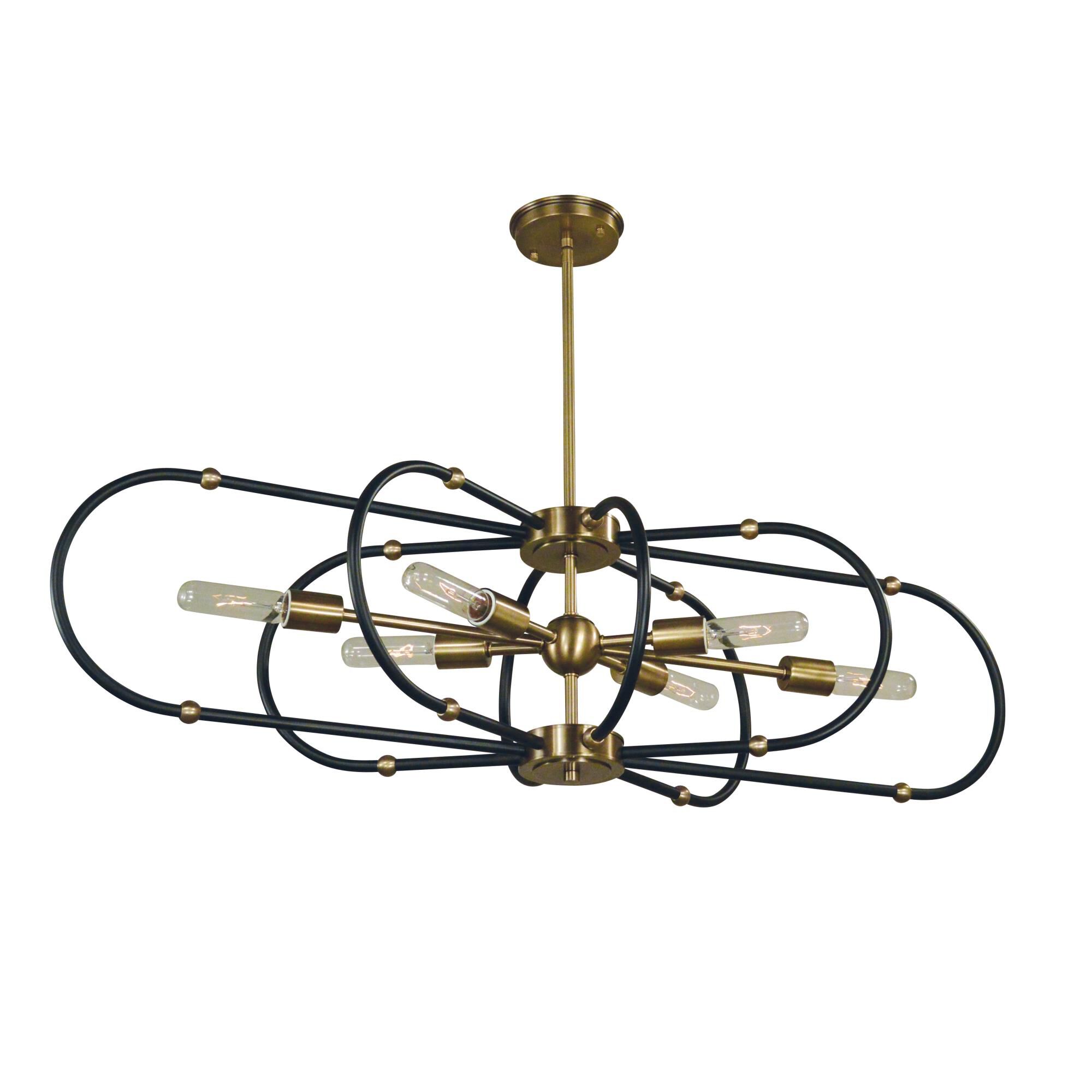 Pulsar 40 Inch 6 Light Chandelier by Framburg